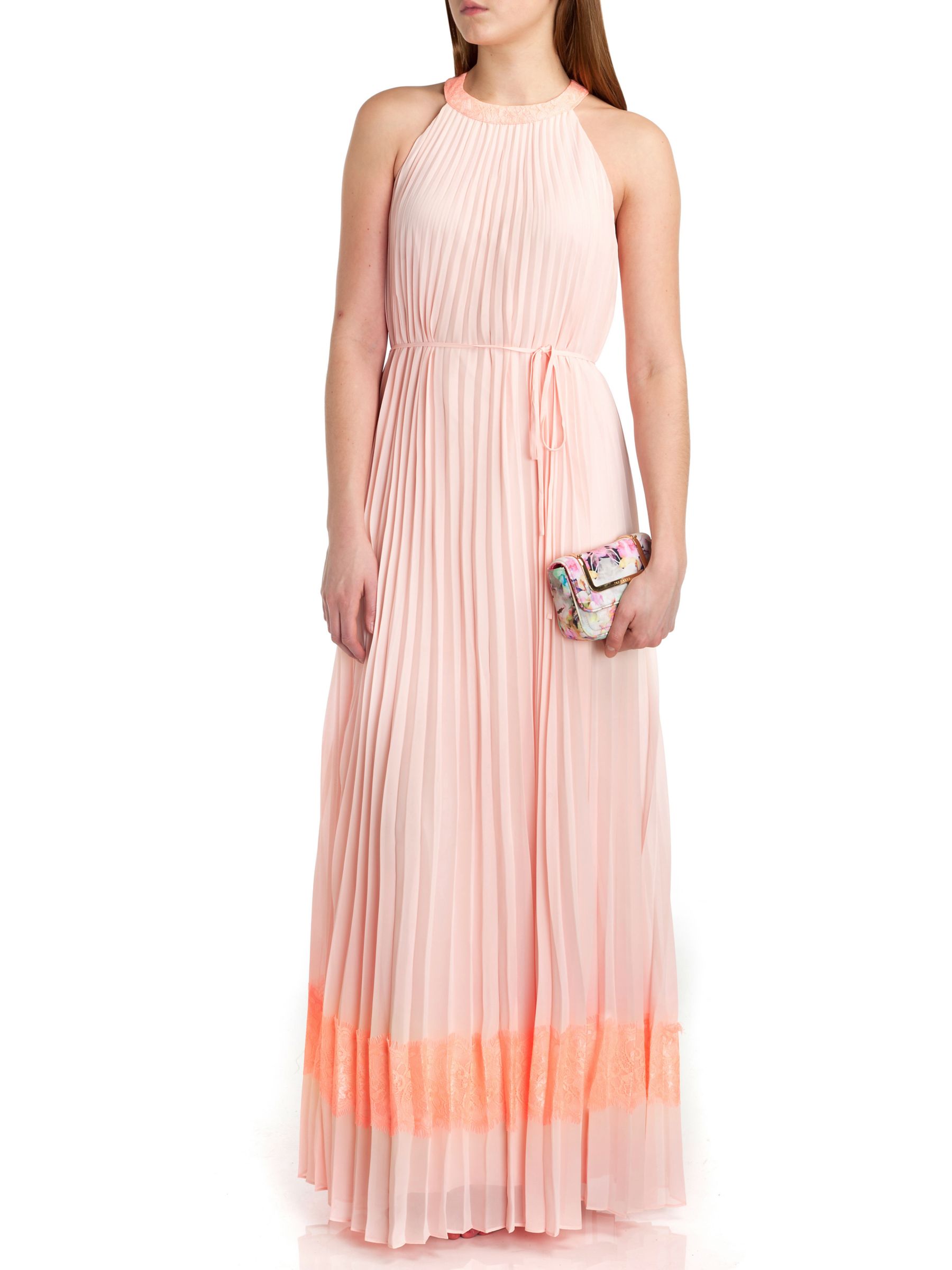 ted baker pleated dress pink