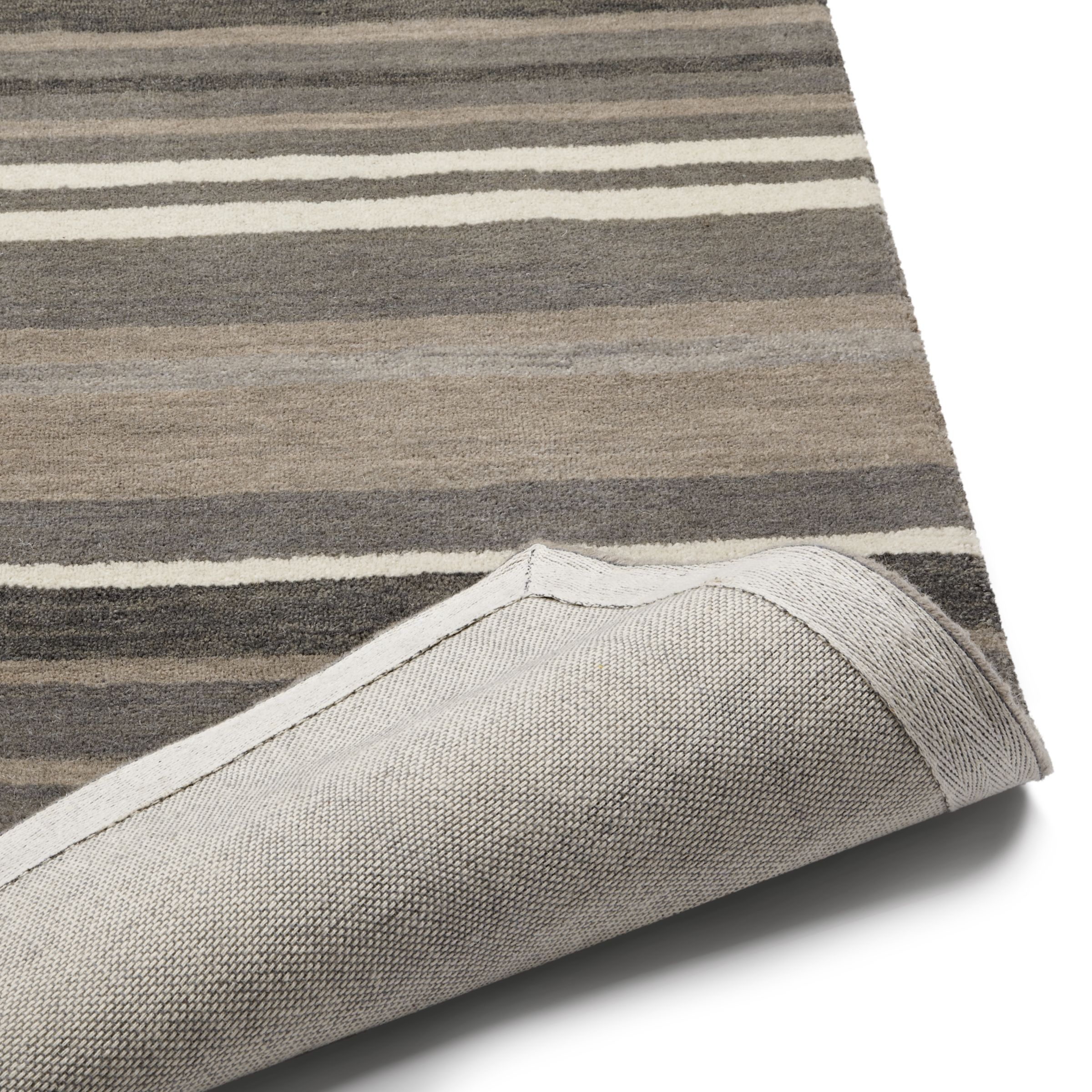 John Lewis & Partners Multi Stripe Rugs, Grey