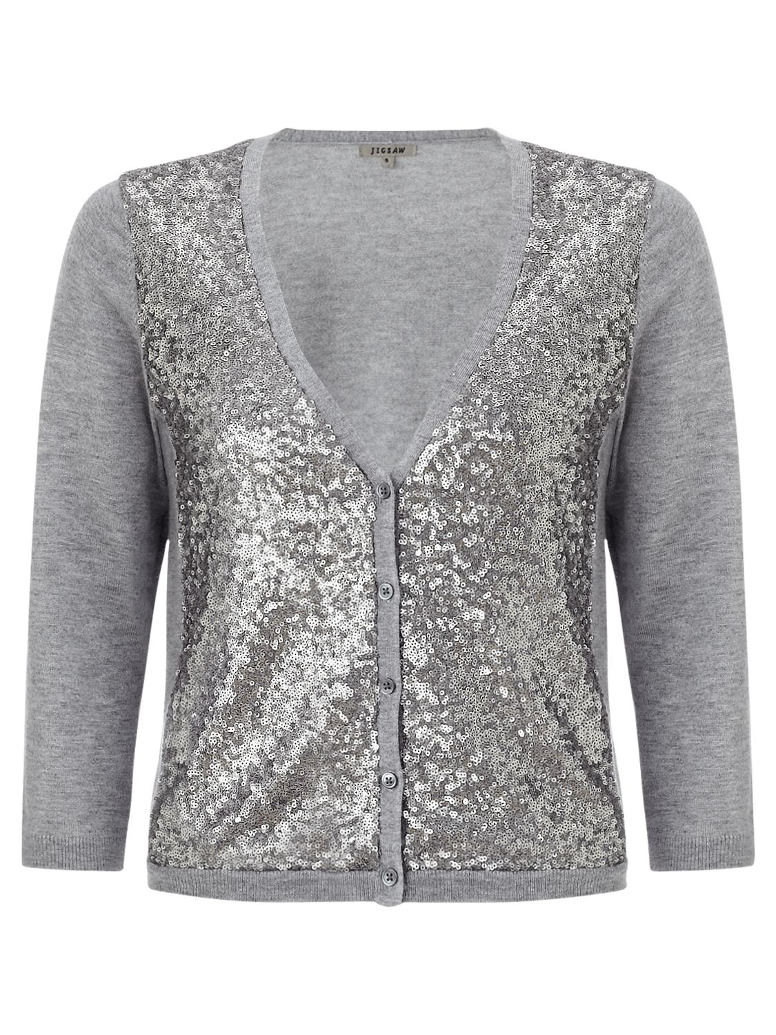 grey sequin cardigan