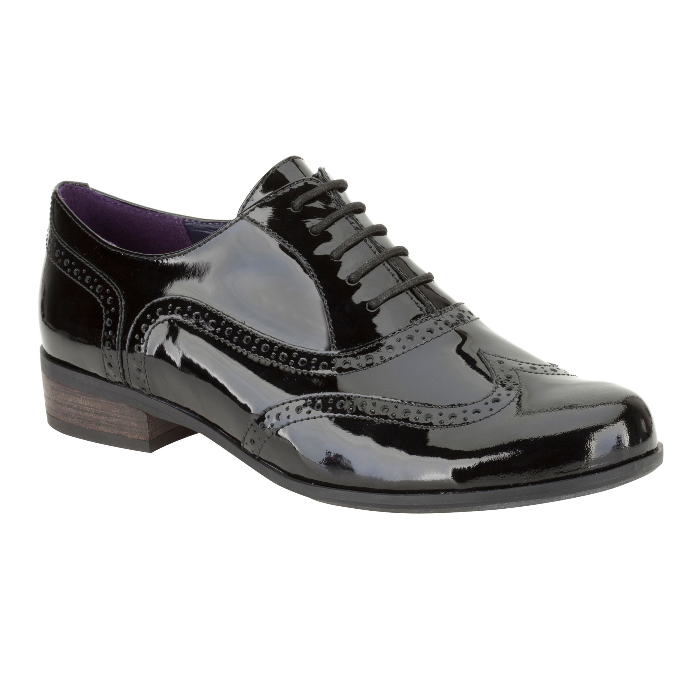 clarks hamble patent leather brogue shoes