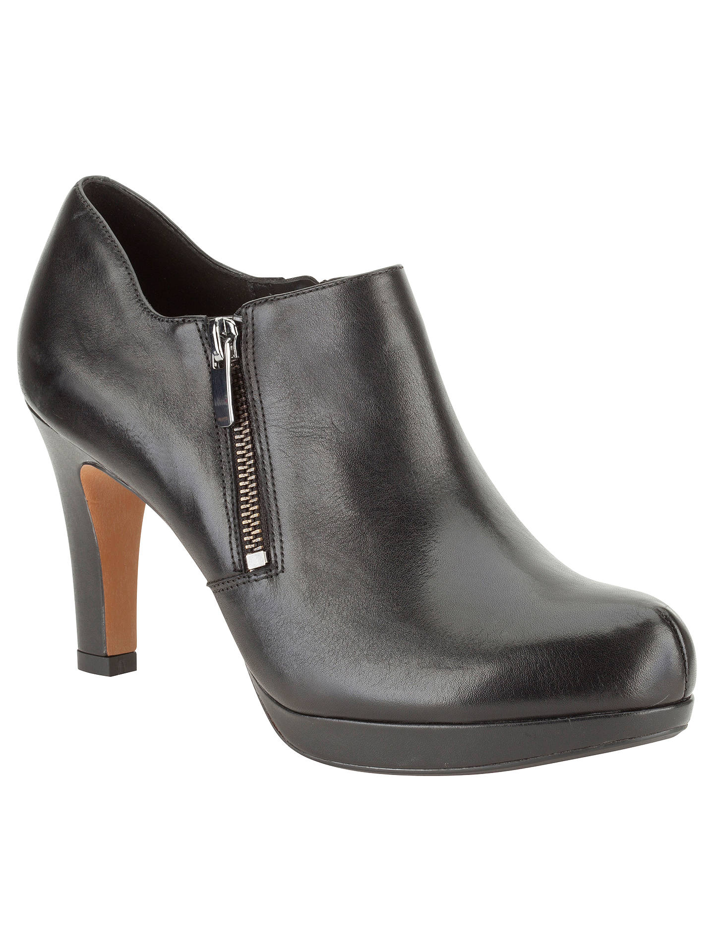 Clarks Amos Kendra Leather Ankle Boots, Black at John Lewis & Partners