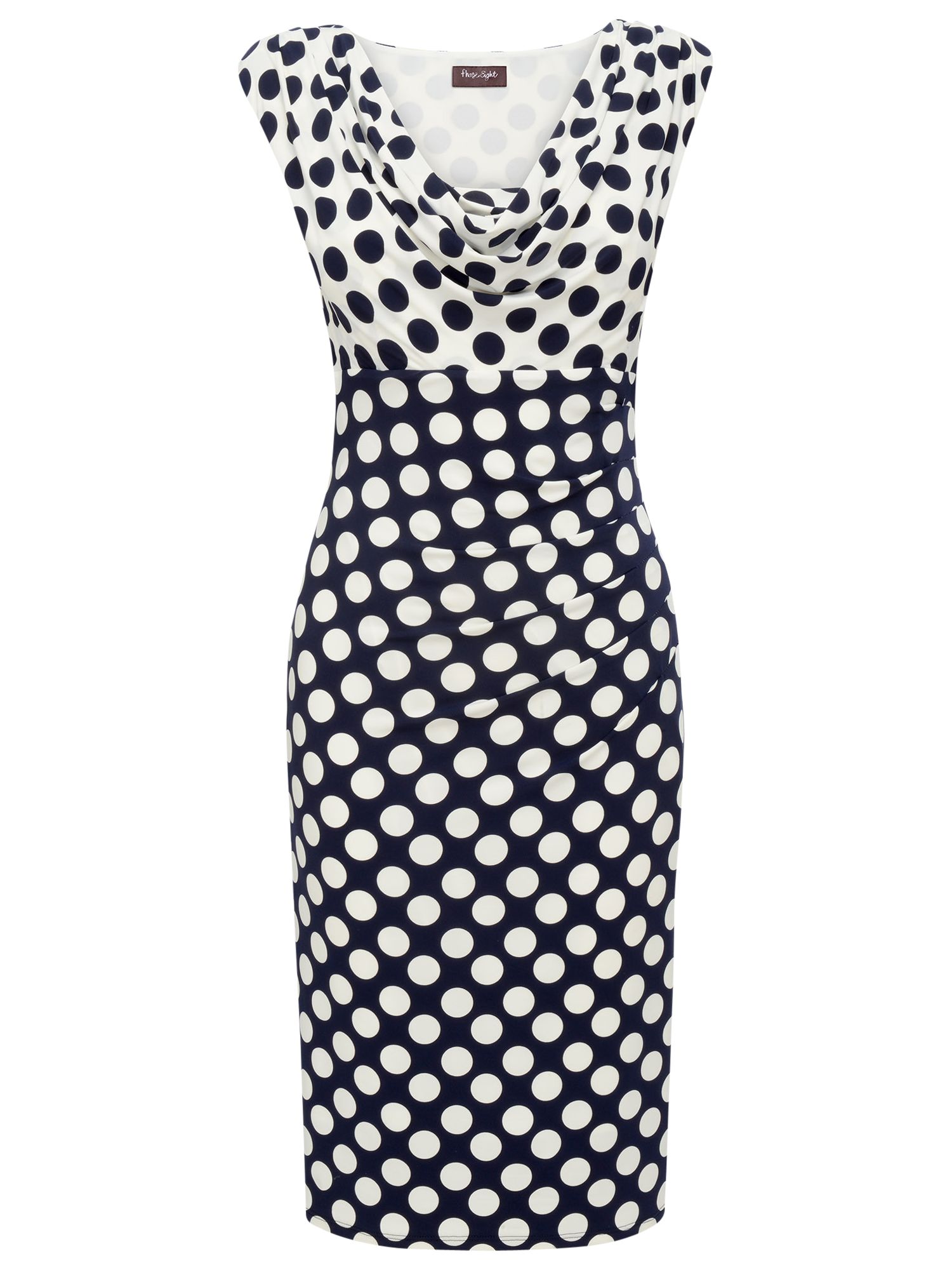 Phase Eight Sassy Spotted Dress, Navy/Ivory at John Lewis & Partners