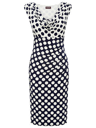 Phase Eight Sassy Spotted Dress, Navy/Ivory at John Lewis & Partners