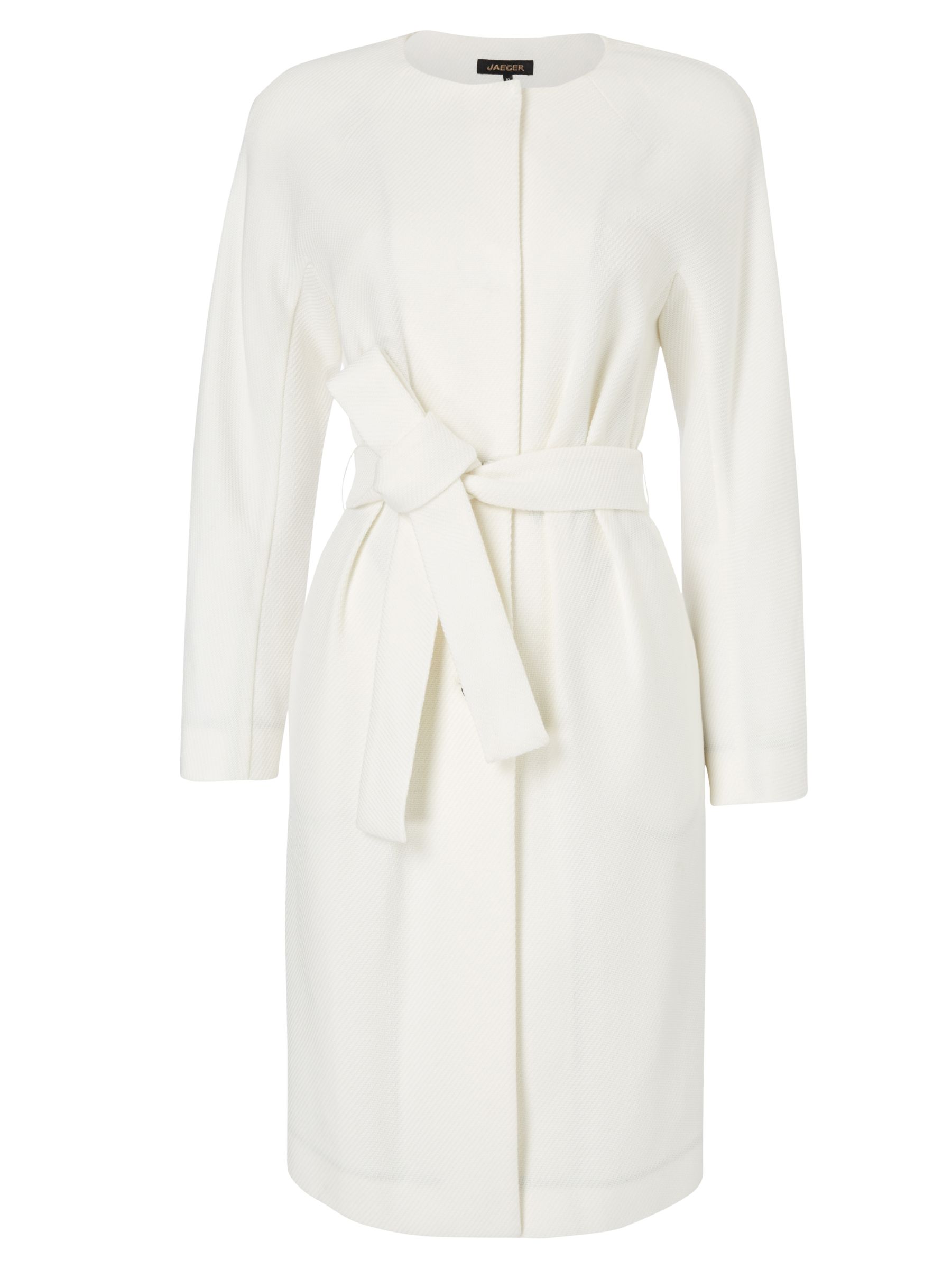 Buy Jaeger Belted Dress Coat, White Online at johnlewis.com