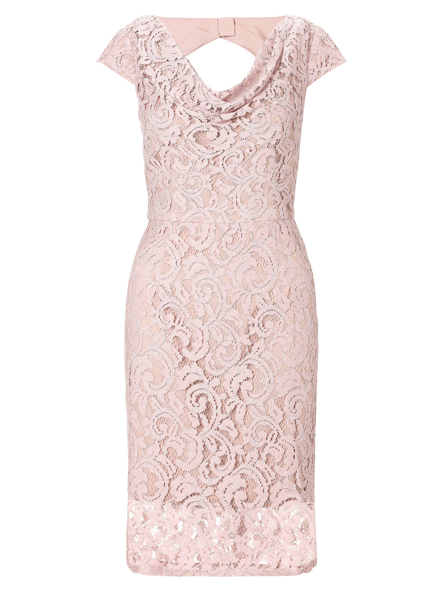 Adrianna Papell Illusion Lace Dress, Putty at John Lewis & Partners