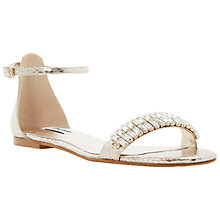 Buy Dune Kittie Two-Part Jewelled Toe Strap Sandals, Champagne Online ...