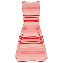 Buy Warehouse Ribbon Detail Flared Dress, Pink Online at johnlewis.com