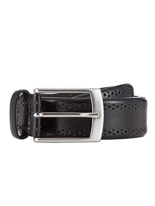 John Lewis & Partners Made In Italy Brogue Belt