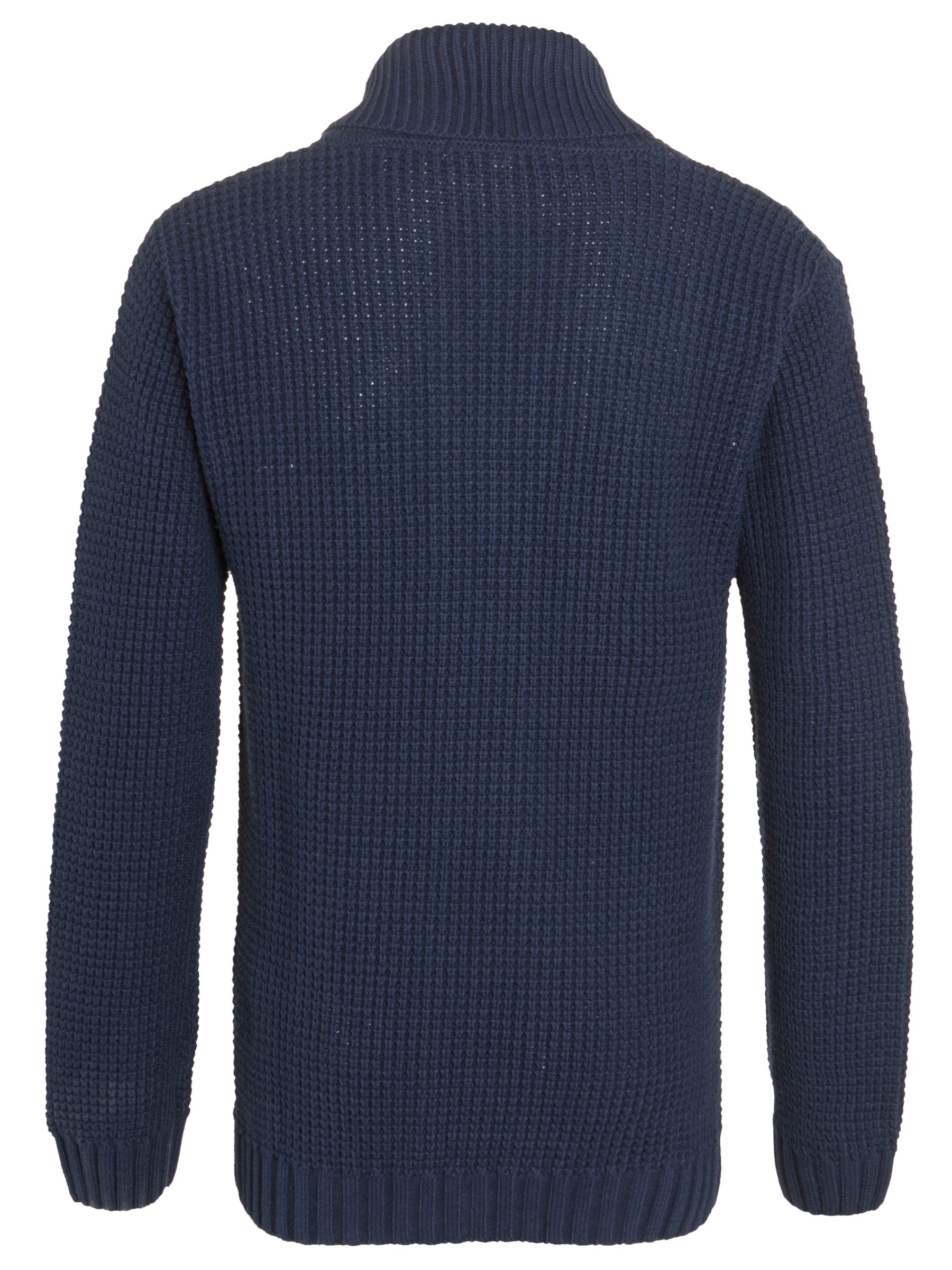 Ben Sherman Boys' Shawl Neck Cable Knit Cardigan, Navy at ...