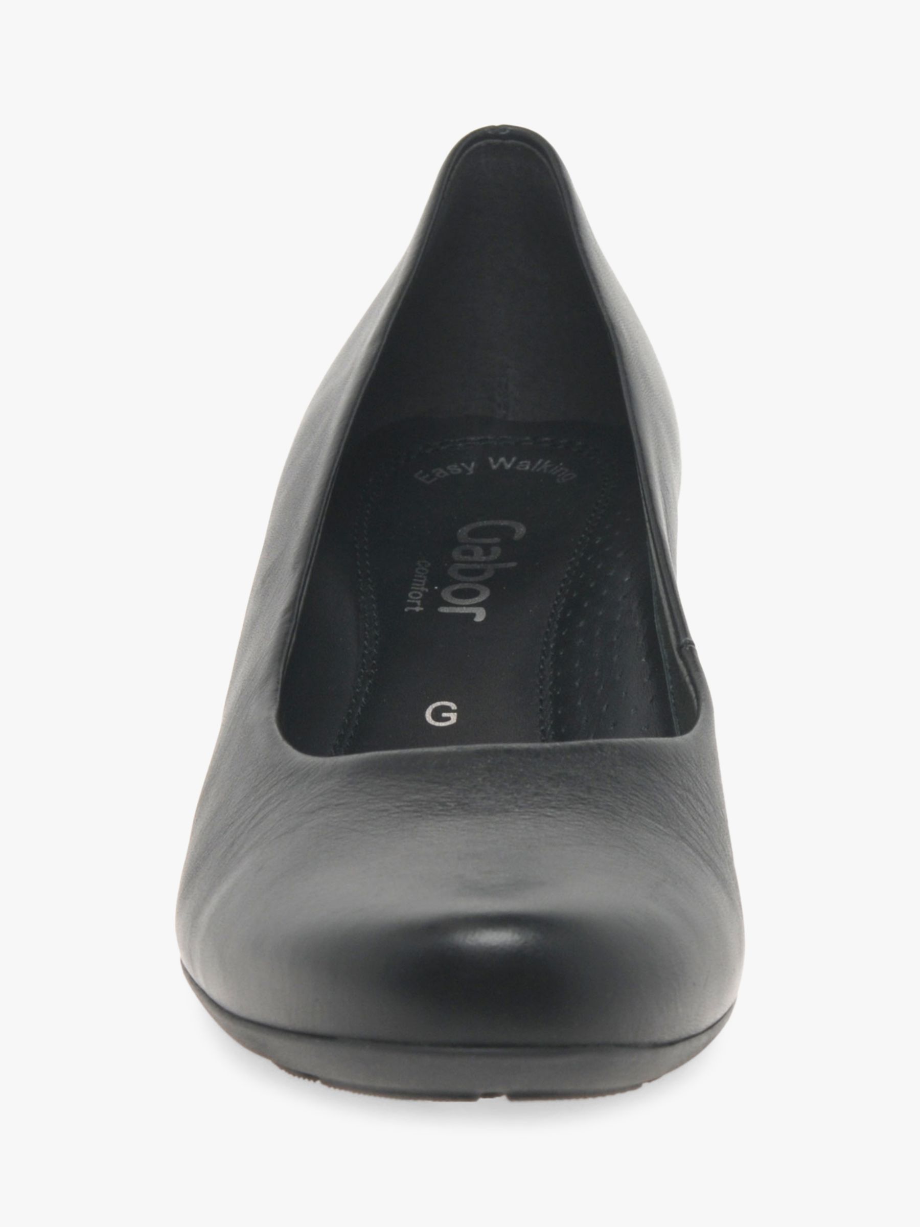Buy Gabor Brambling Wide Fit Leather Court Shoes, Black Online at johnlewis.com