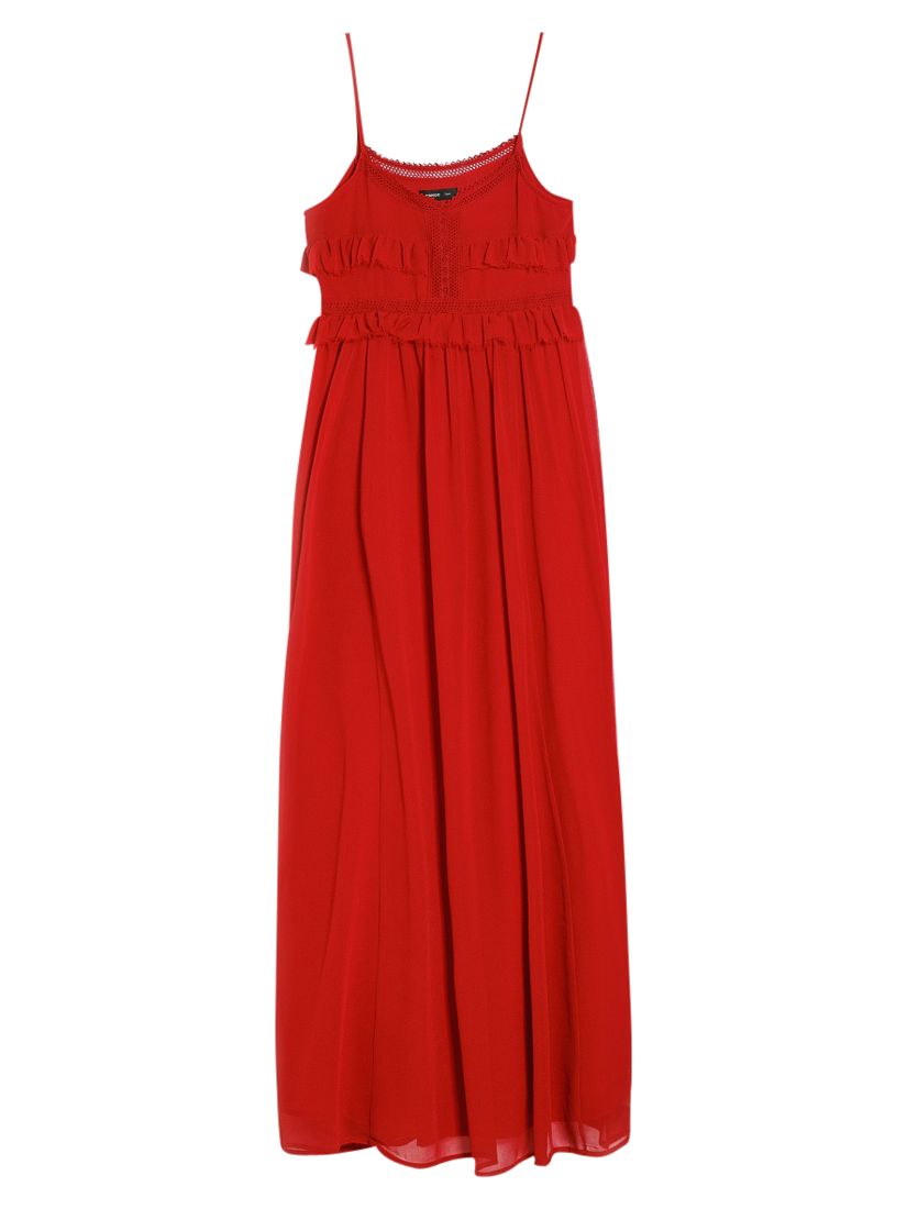 Buy Mango Crochet Maxi Dress, Bright Red Online at johnlewis.com