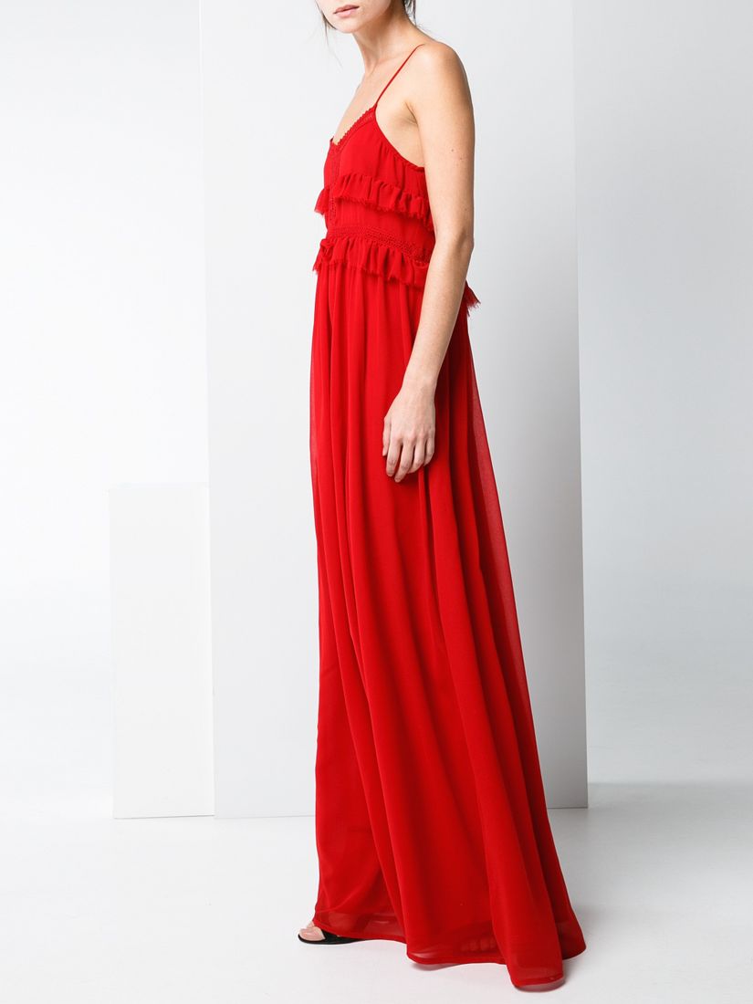 bright red maxi dress