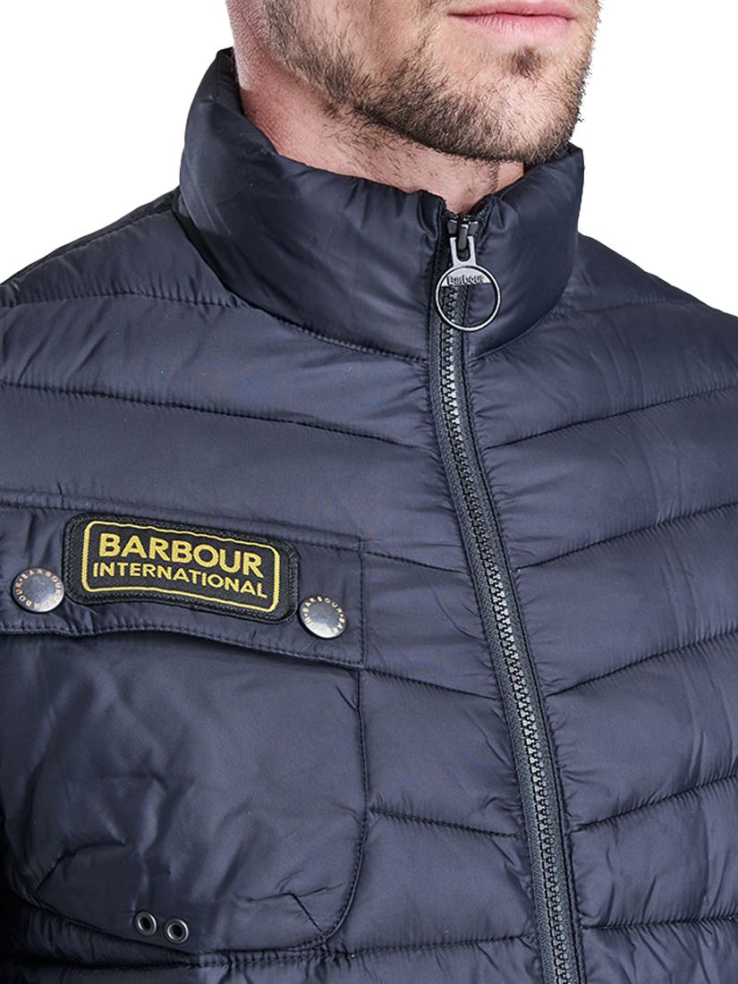 Buy Barbour International Chain Quilted Baffle Jacket, Black | John Lewis