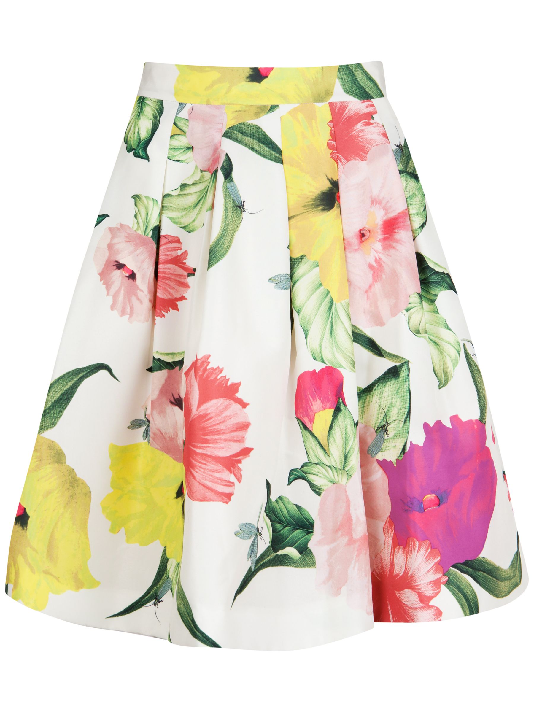 Ted Baker Muirin Floral Print Skirt, Cream at John Lewis & Partners