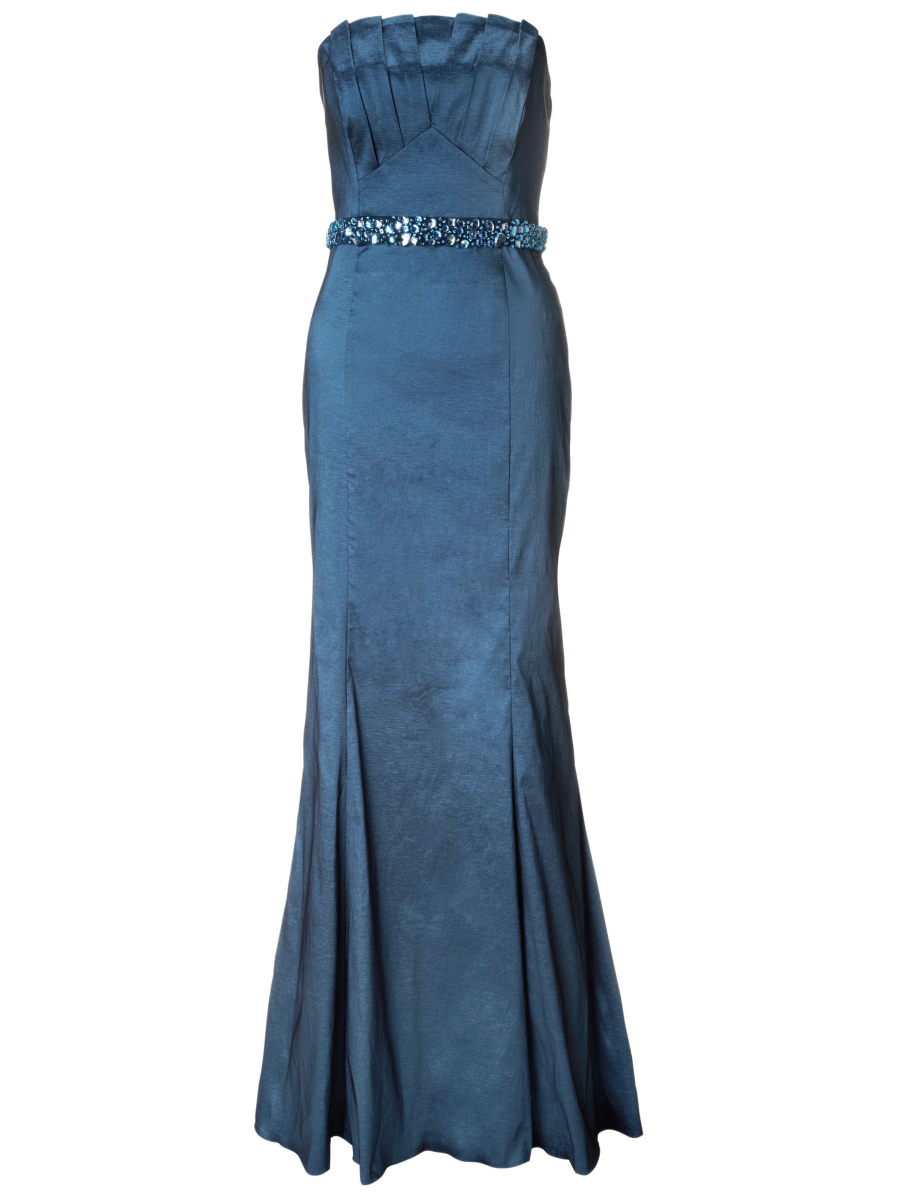 Buy Ariella Denise Stretch Taffeta Long Strapless Dress, Blue Online at ...