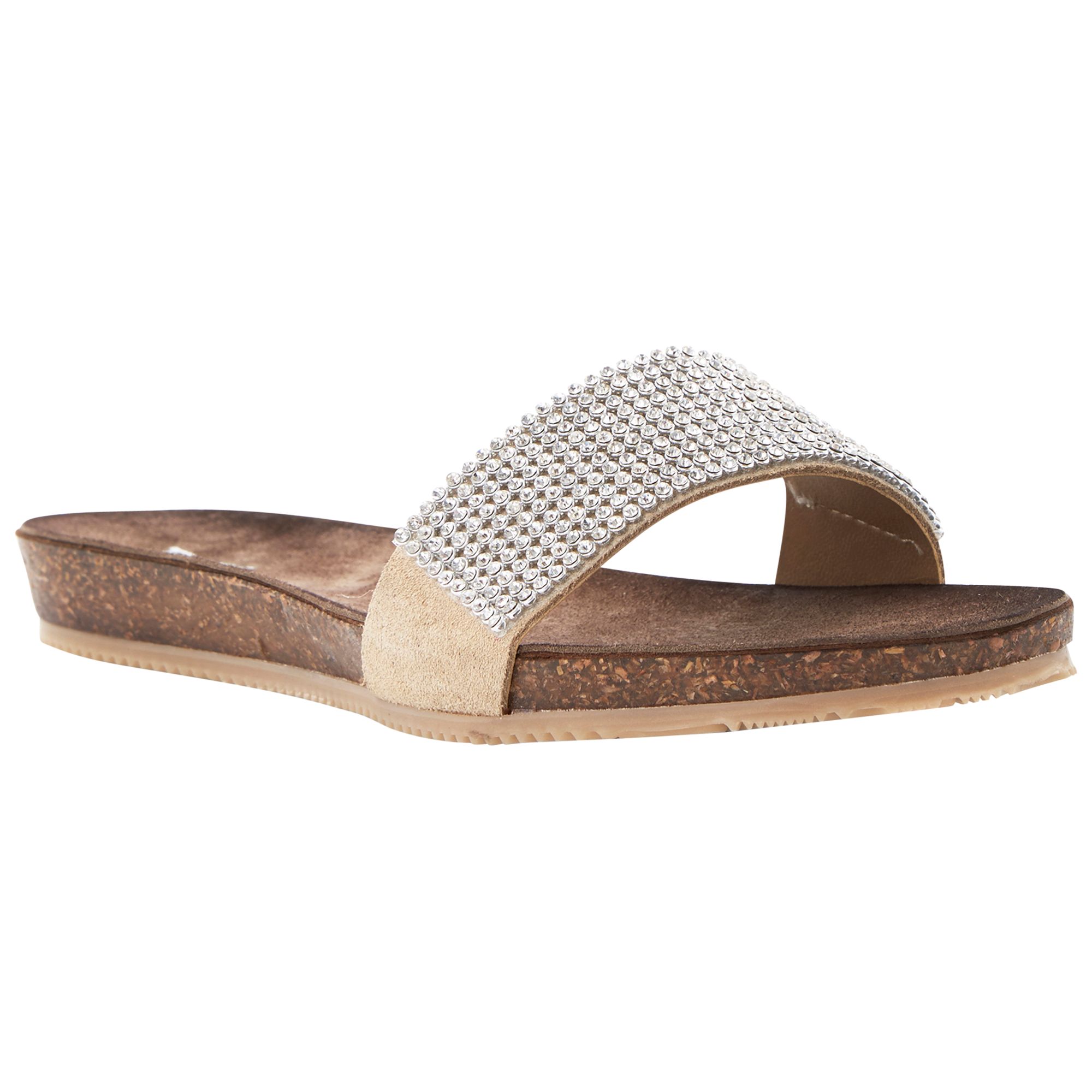 Dune Jling Leather Sandals, Nude