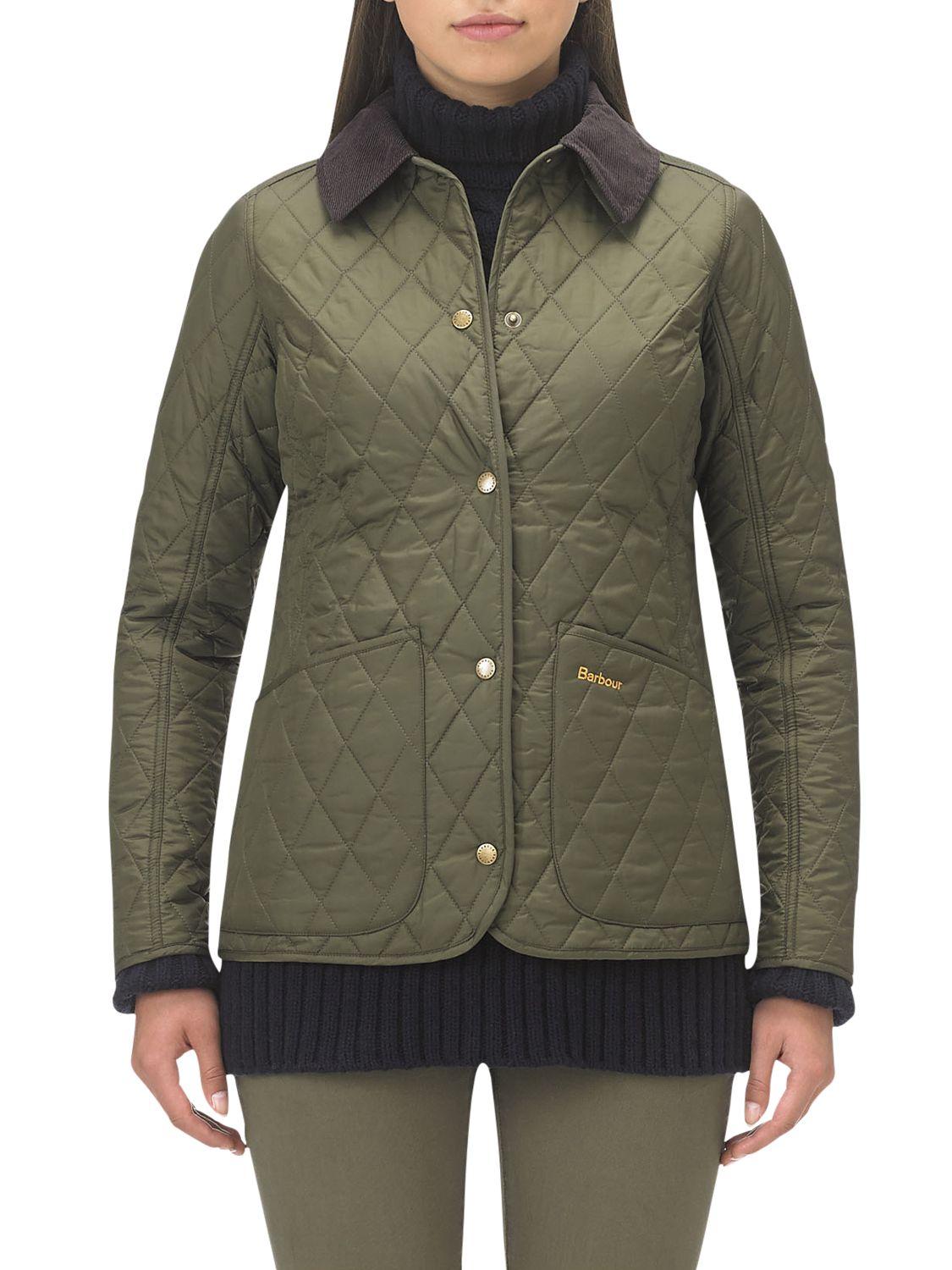 Barbour Annandale Quilted Jacket, Olive at John Lewis & Partners