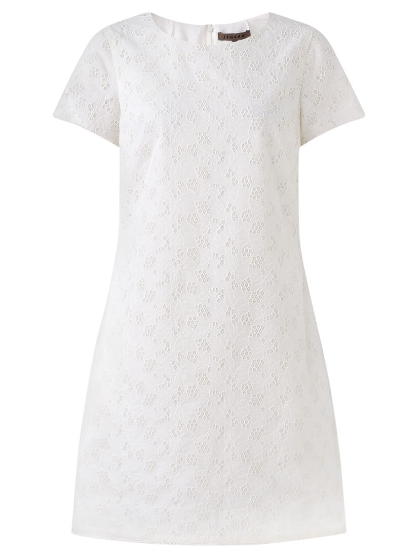 white cutwork dress