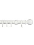 John Lewis Wood Curtain Pole Kit, Dia.35mm, White Finished