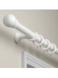 John Lewis Wood Curtain Pole Kit, Dia.35mm, White Finished