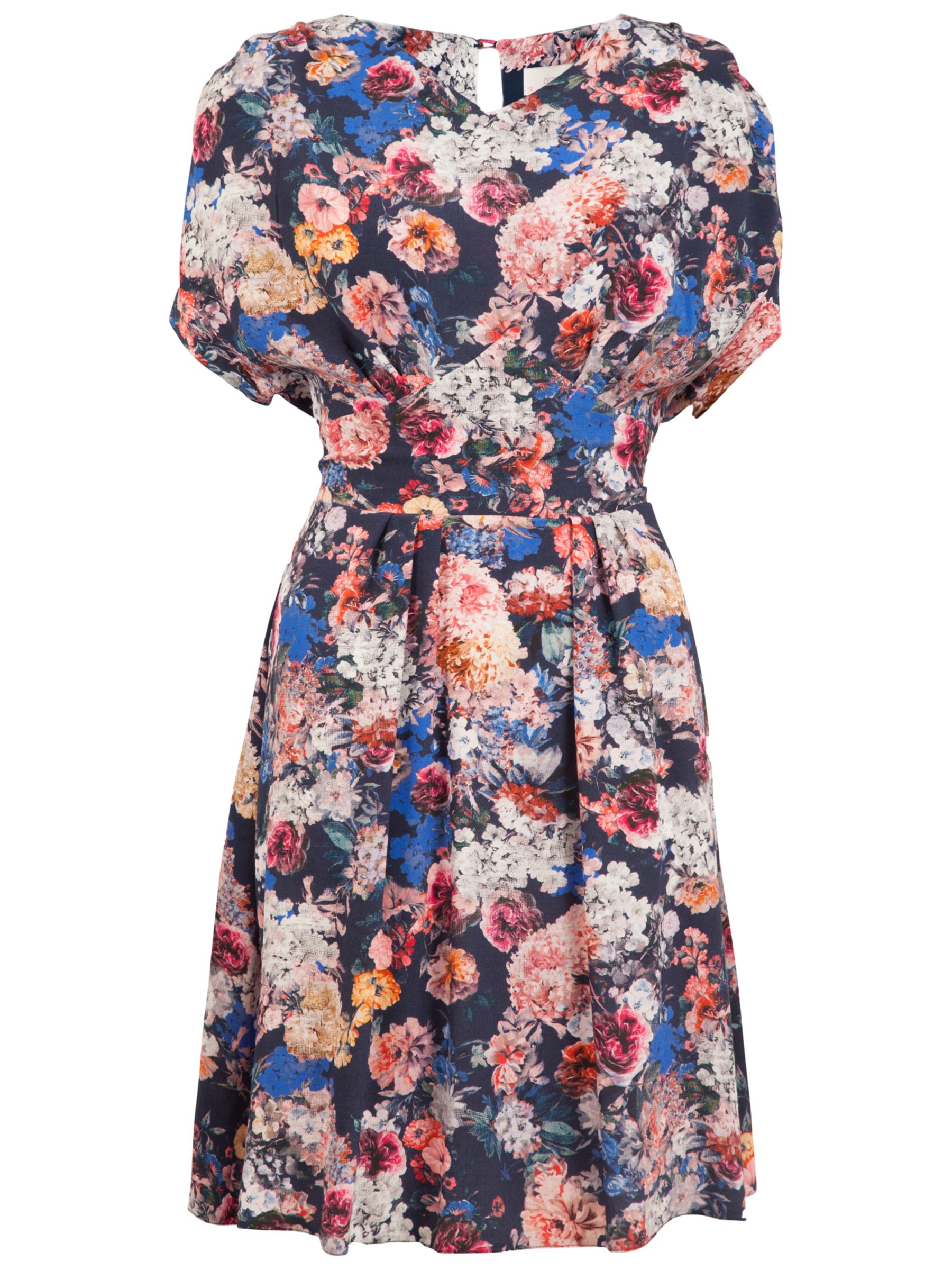 Buy Almari Floral V-Neck Tie Back Dress, Multi Online at johnlewis.com