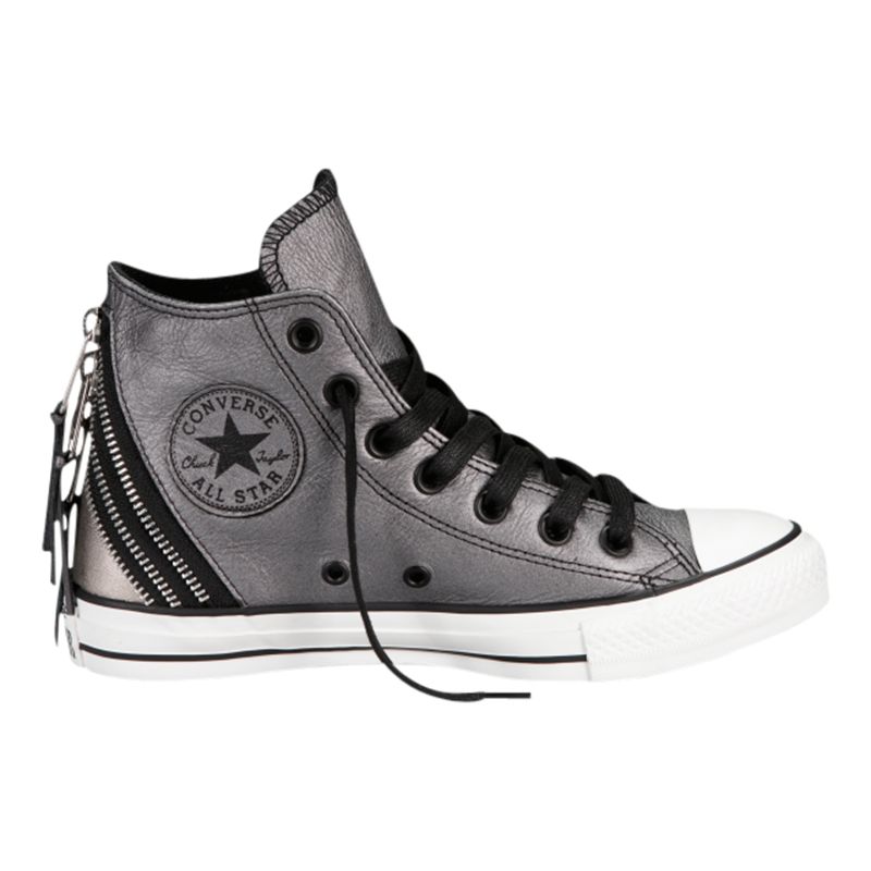 Converse Chuck Taylor All Stars Tri-Zip Detail Leather Trainers, Silver at  John Lewis \u0026 Partners