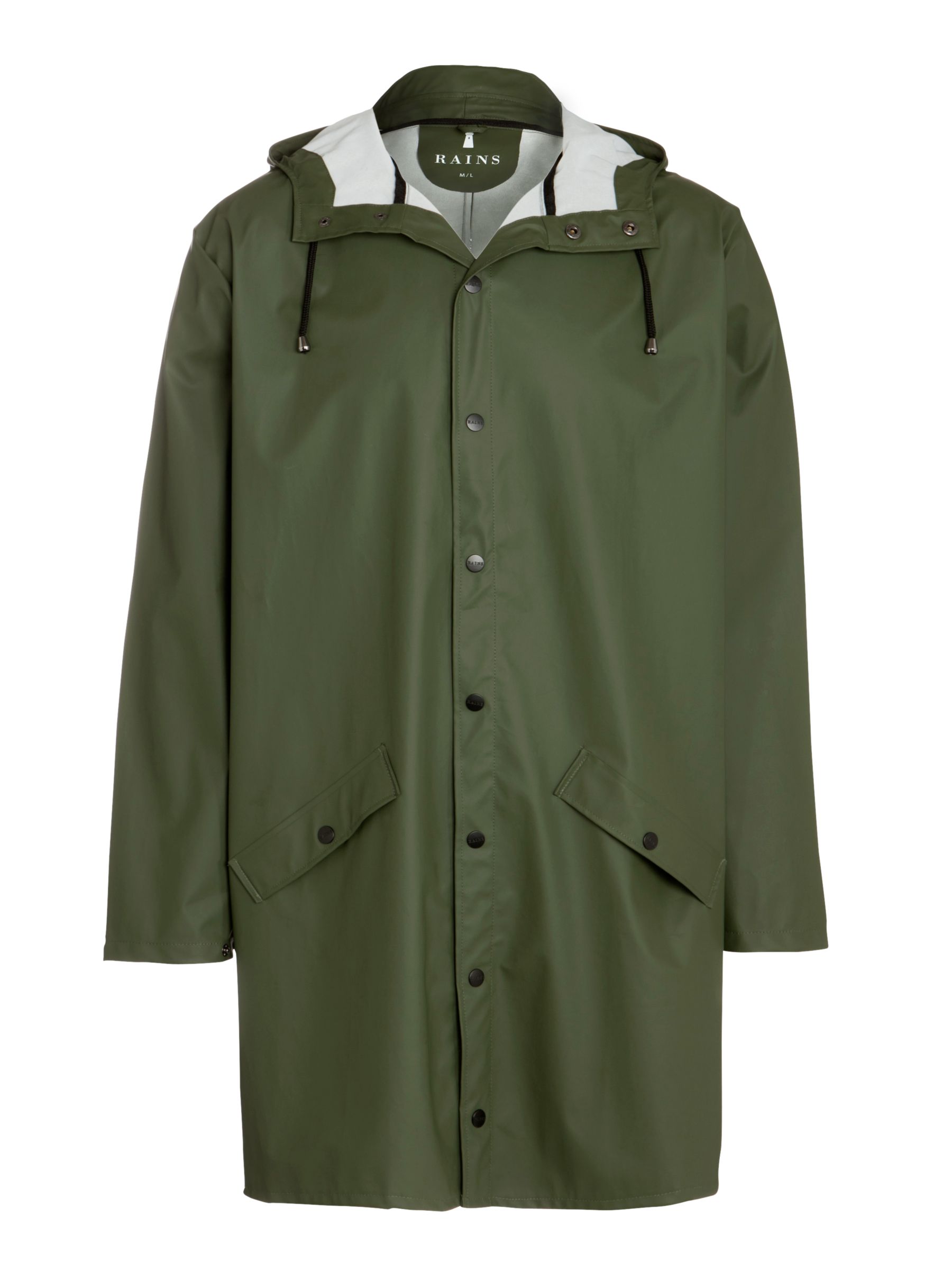 Rains Long Waterproof Jacket, Khaki