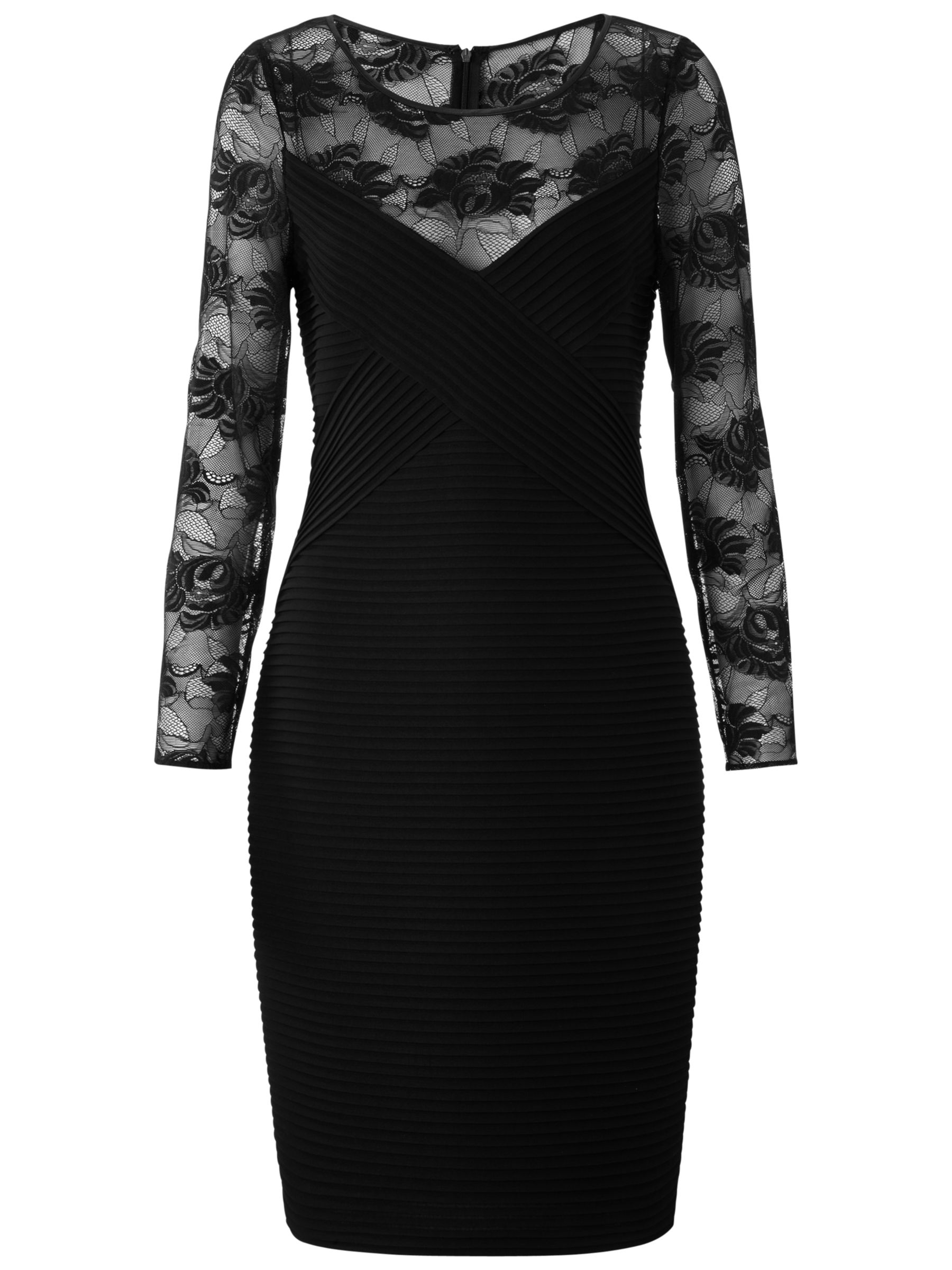 Gina Bacconi Pin Tuck Jersey Dress, Black