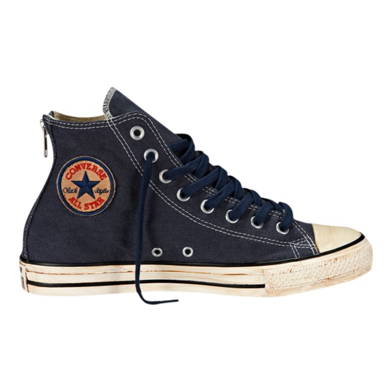 Converse Chuck Taylor All Star Back Zip High-Top Trainers, Navy at John  Lewis \u0026 Partners