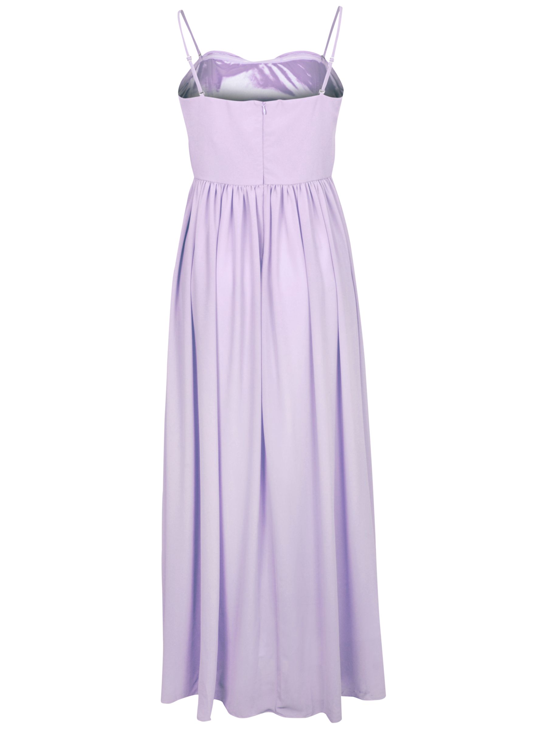 True Decadence Bow Pleat Maxi Dress, Lilac at John Lewis & Partners