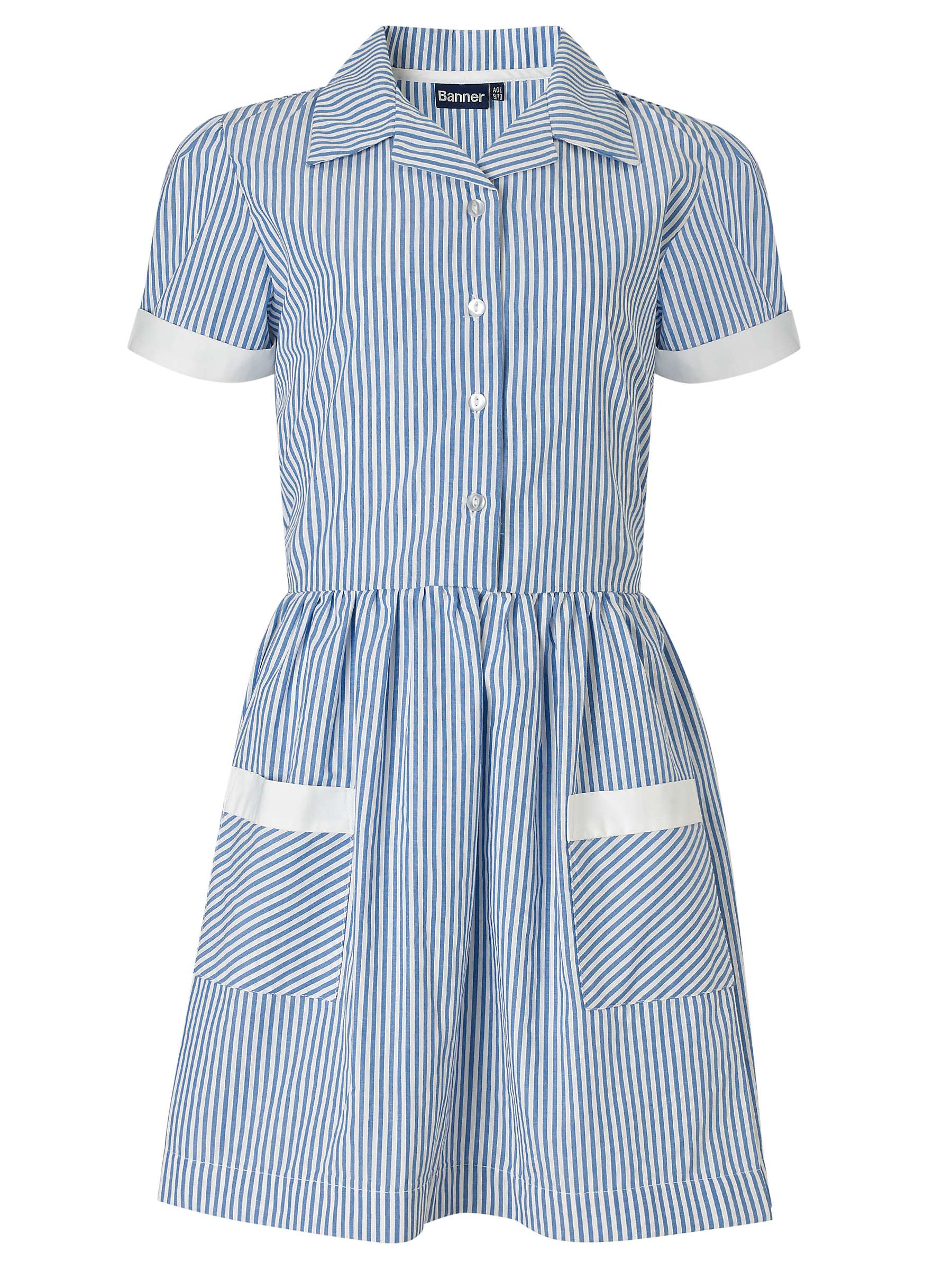 Buy School Girls' Summer Dress, Blue/White Online at johnlewis.com