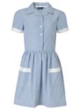 School Girls' Summer Dress, Blue/White