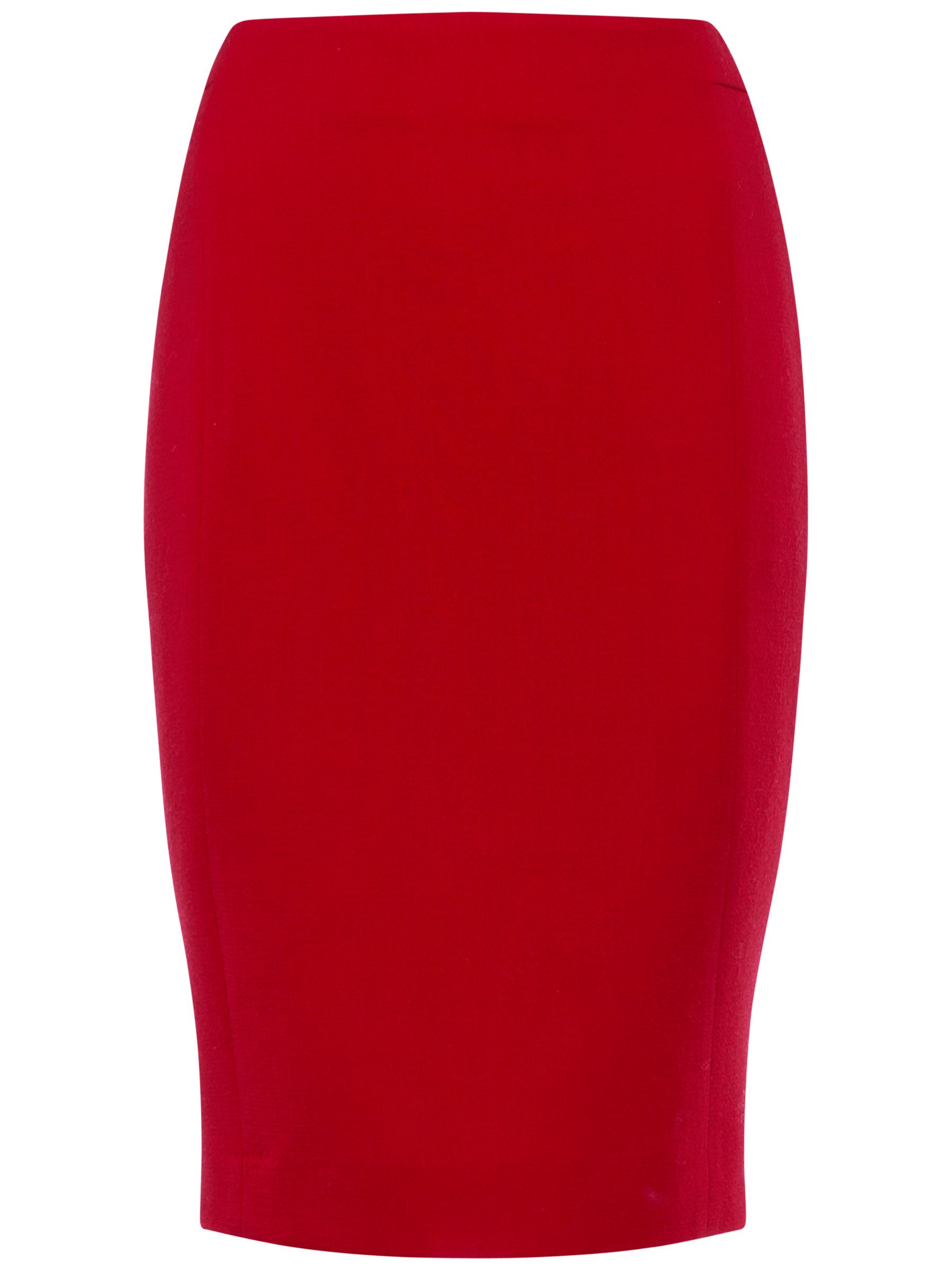 Jaeger Wool Crepe Pencil Skirt, Cherry Red