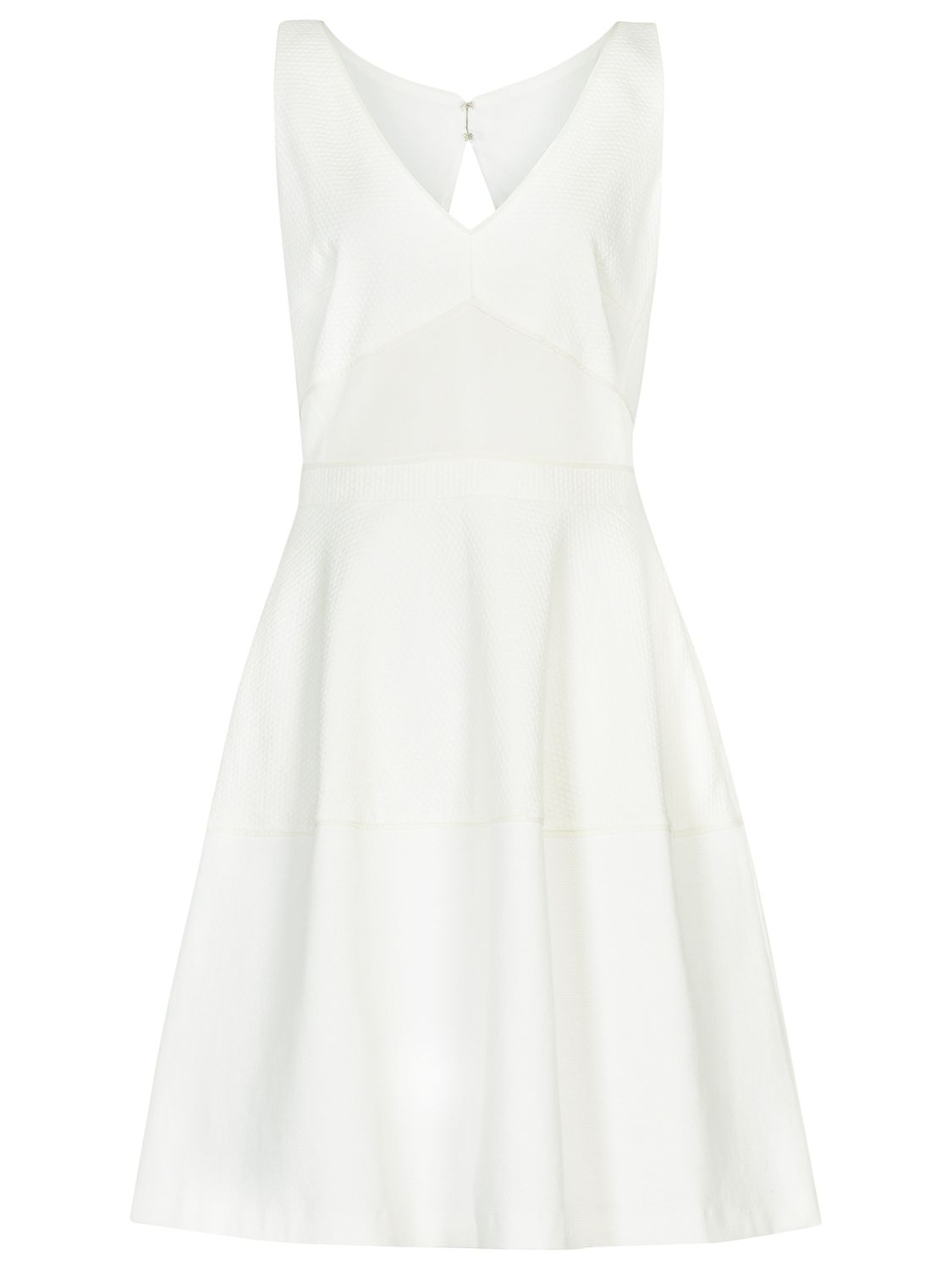 Reiss Natalia Fit and Flare Dress, Cream at John Lewis & Partners