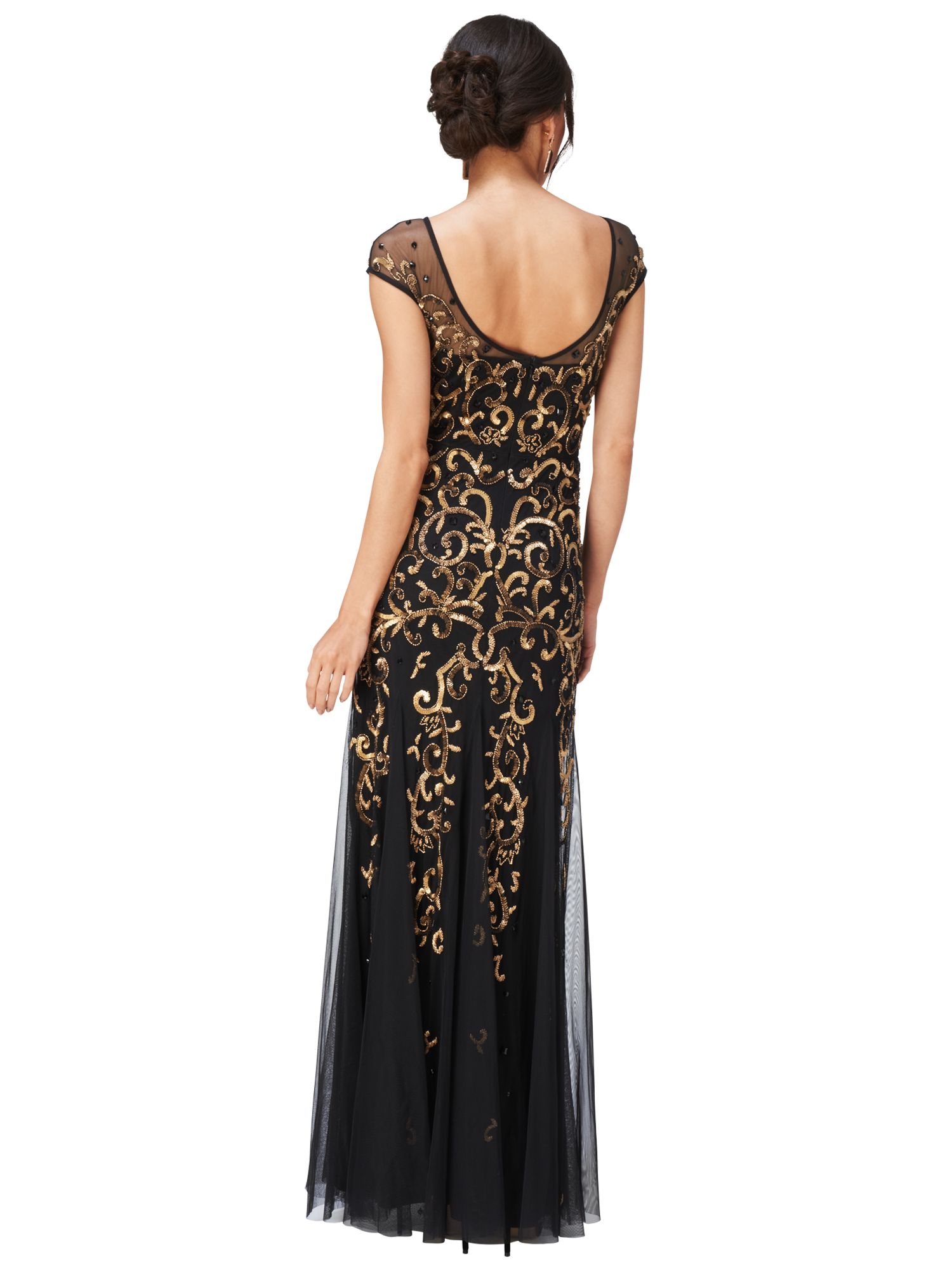 Phase Eight Collection 8 Nina Embellished Maxi Dress, Black/Gold at ...