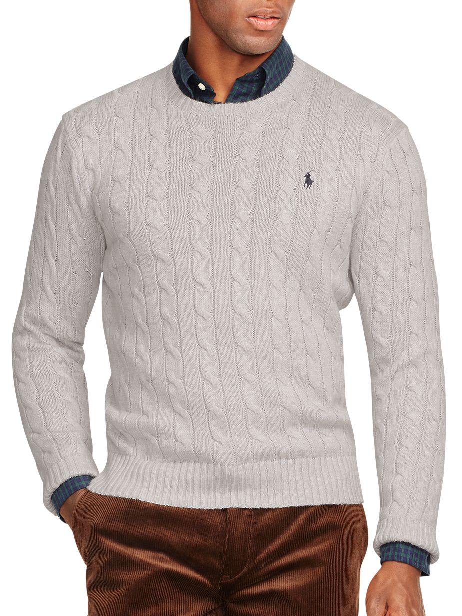 ralph lauren grey cable knit jumper