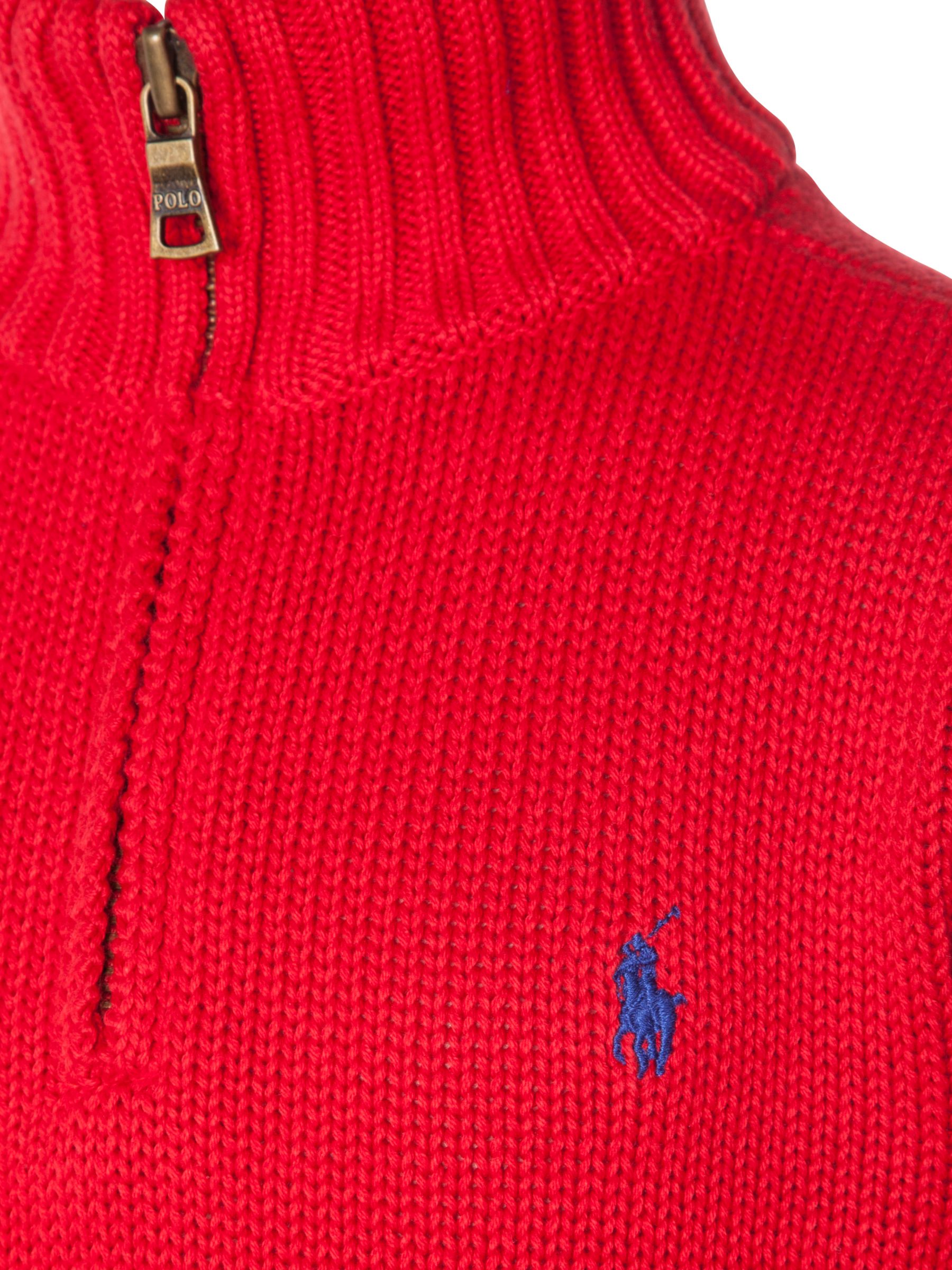 red half zip sweater