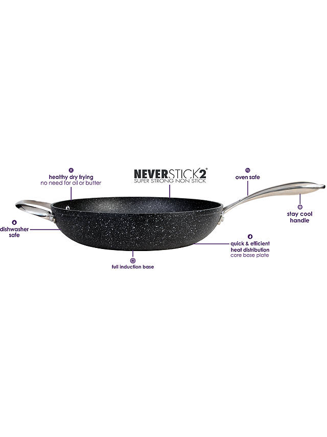 Eaziglide Neverstick2 Aluminium Non-Stick Open Frying Pan, 20cm