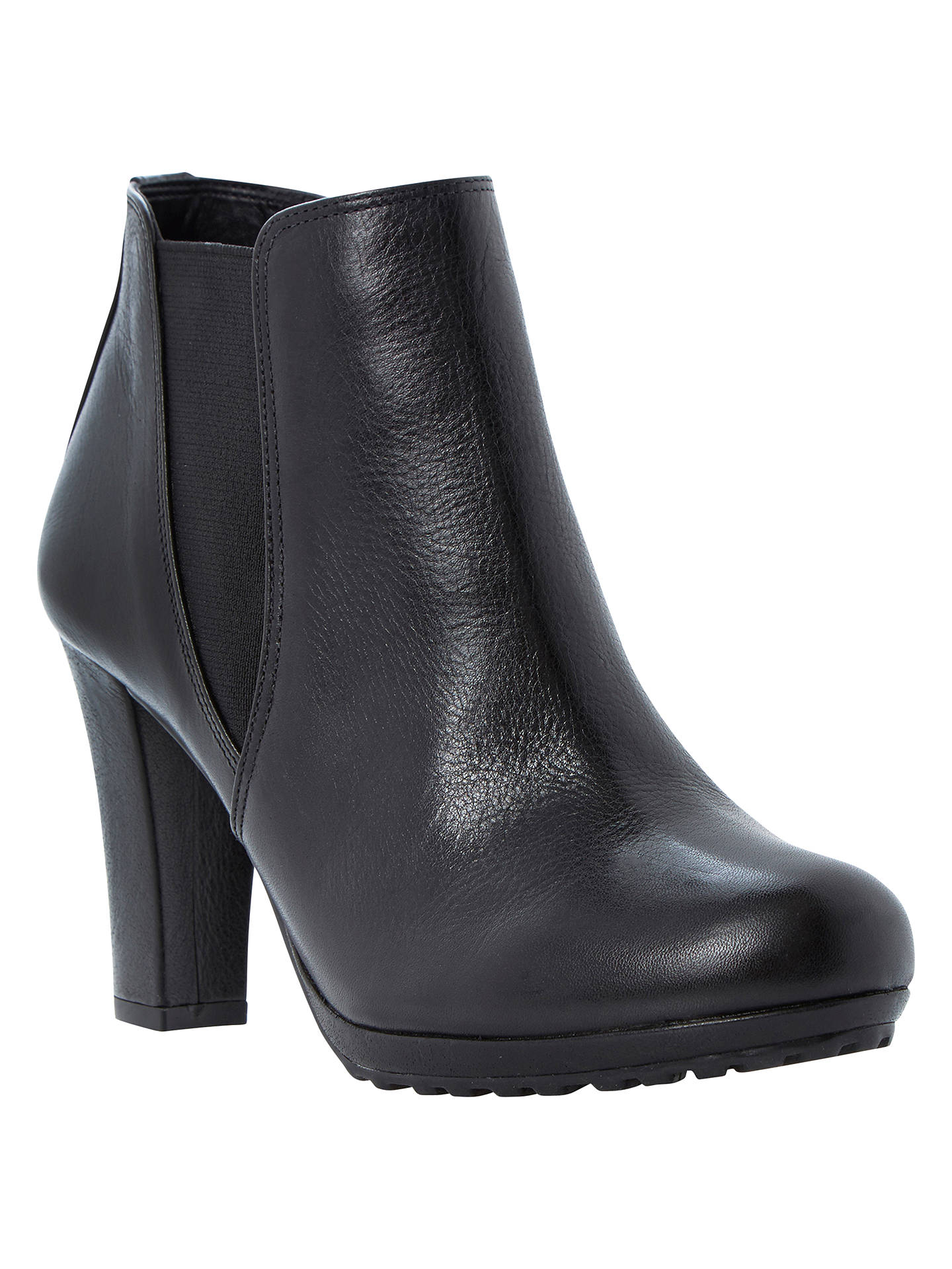 Dune Pug Leather Ankle Boots, Black at John Lewis & Partners