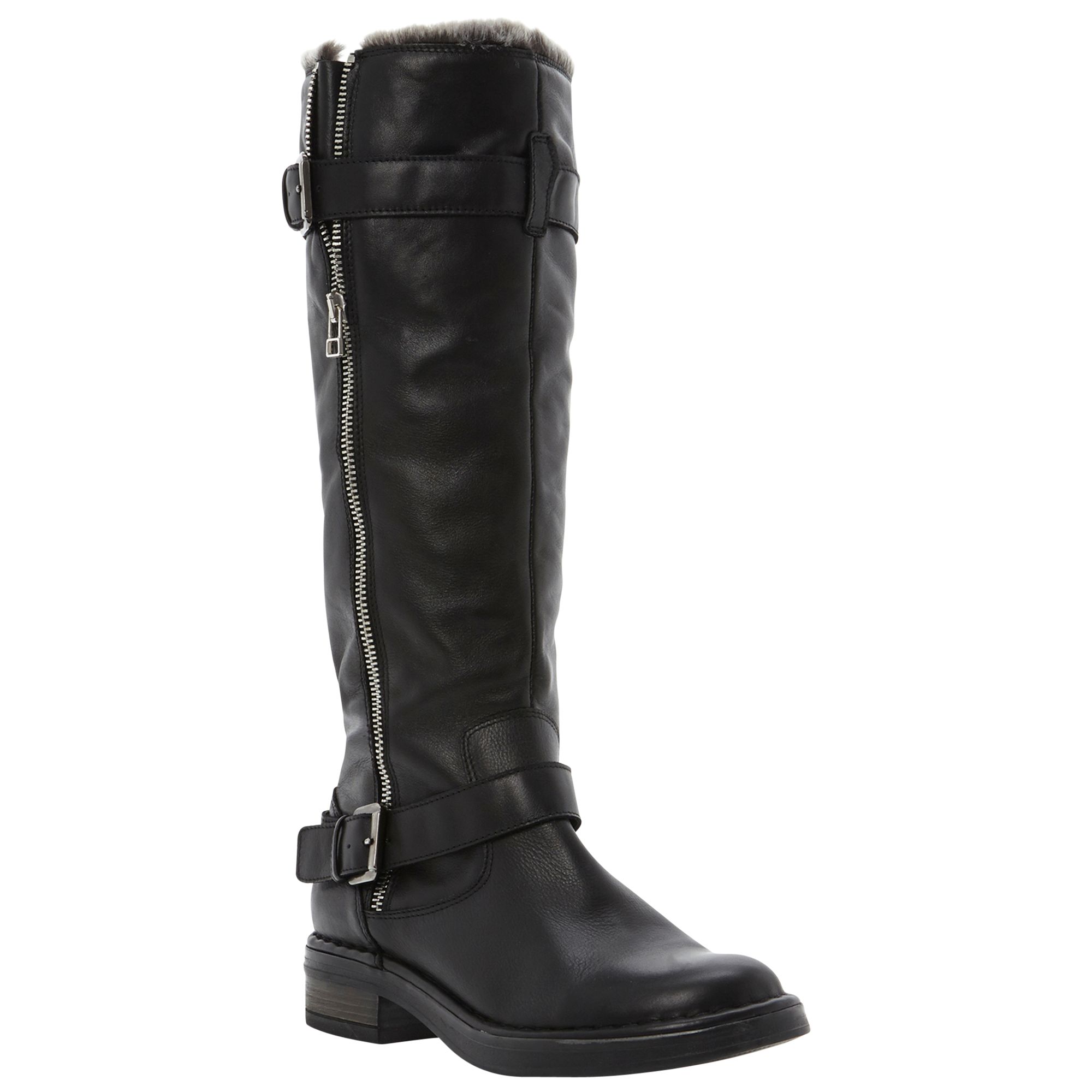 Dune Tooding Faux Fur Lined Knee High Leather Boots