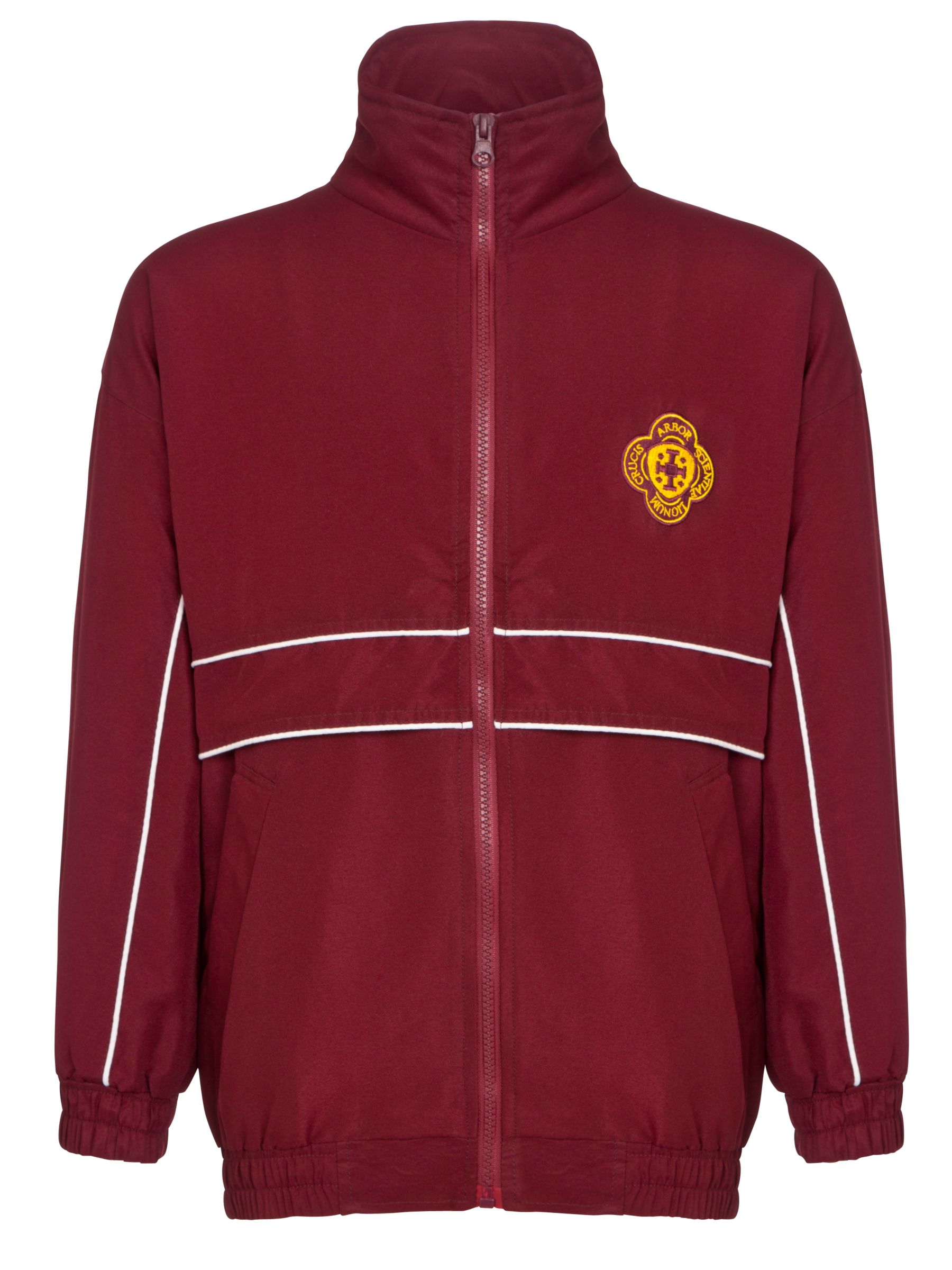 Denstone College Preparatory School Tracksuit Top, Maroon/White at John ...