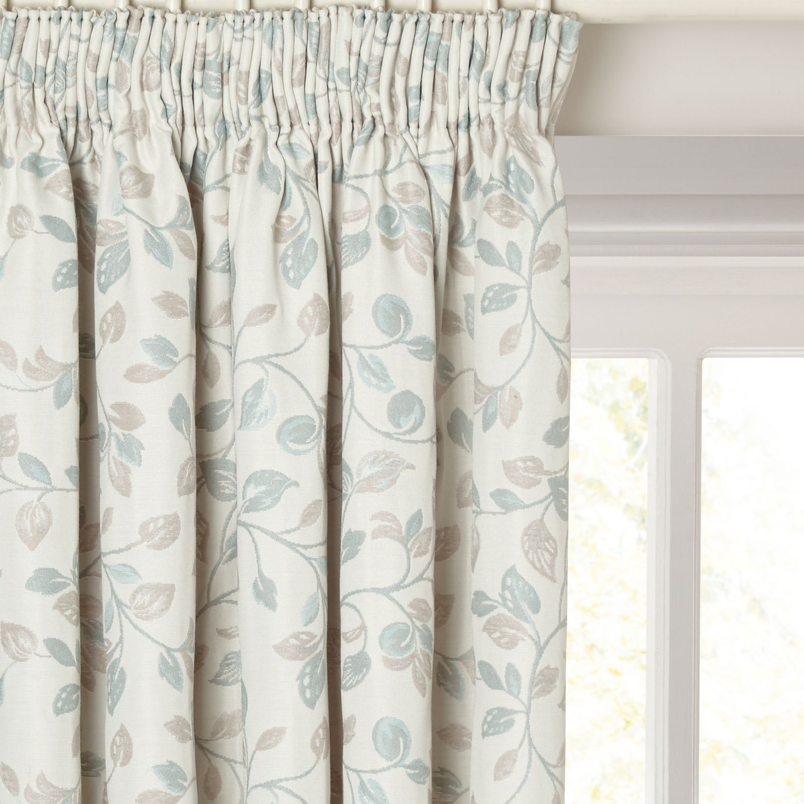 John Lewis & Partners Sherwood Pair Lined Pencil Pleat Curtains, Duck Egg