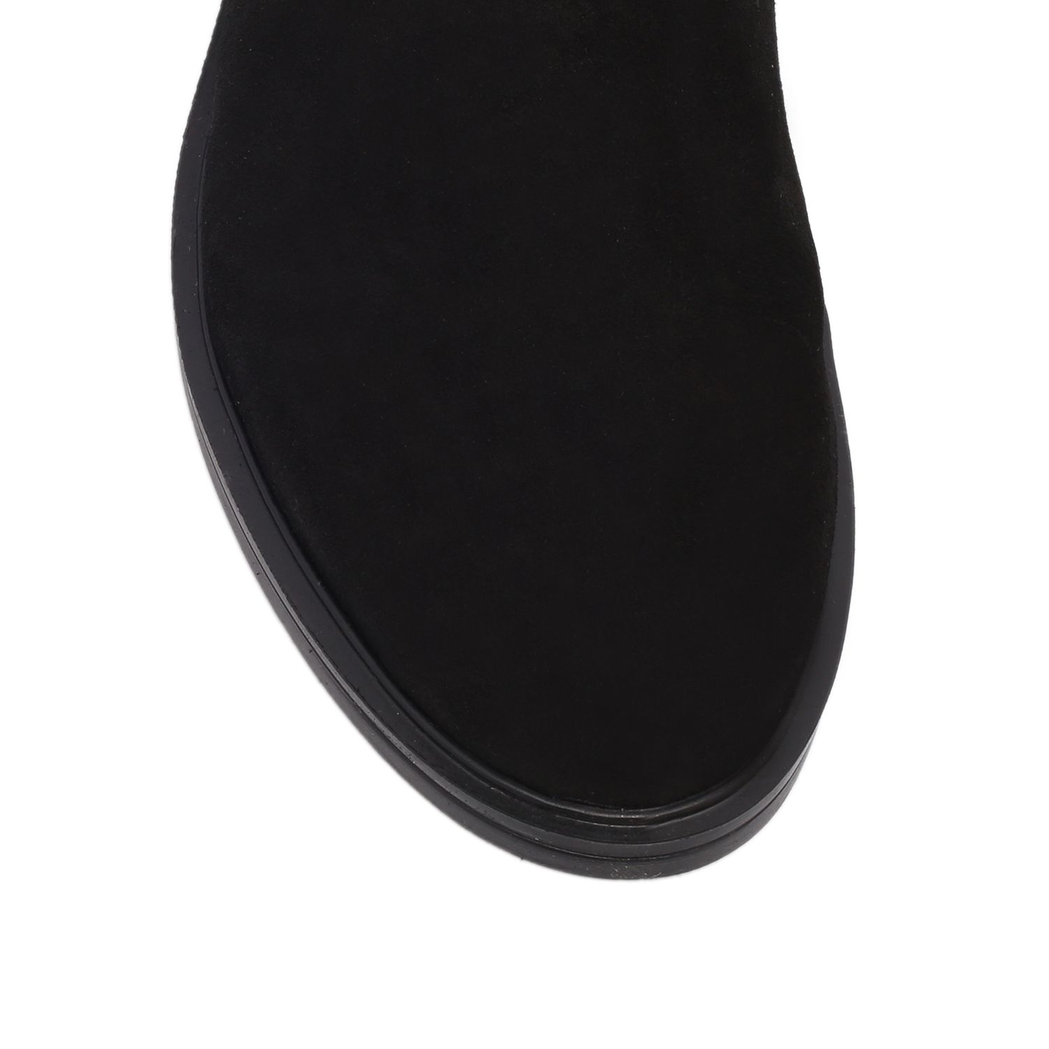 Carvela Walnut Suede Flat Knee High Boots, Black at John Lewis & Partners