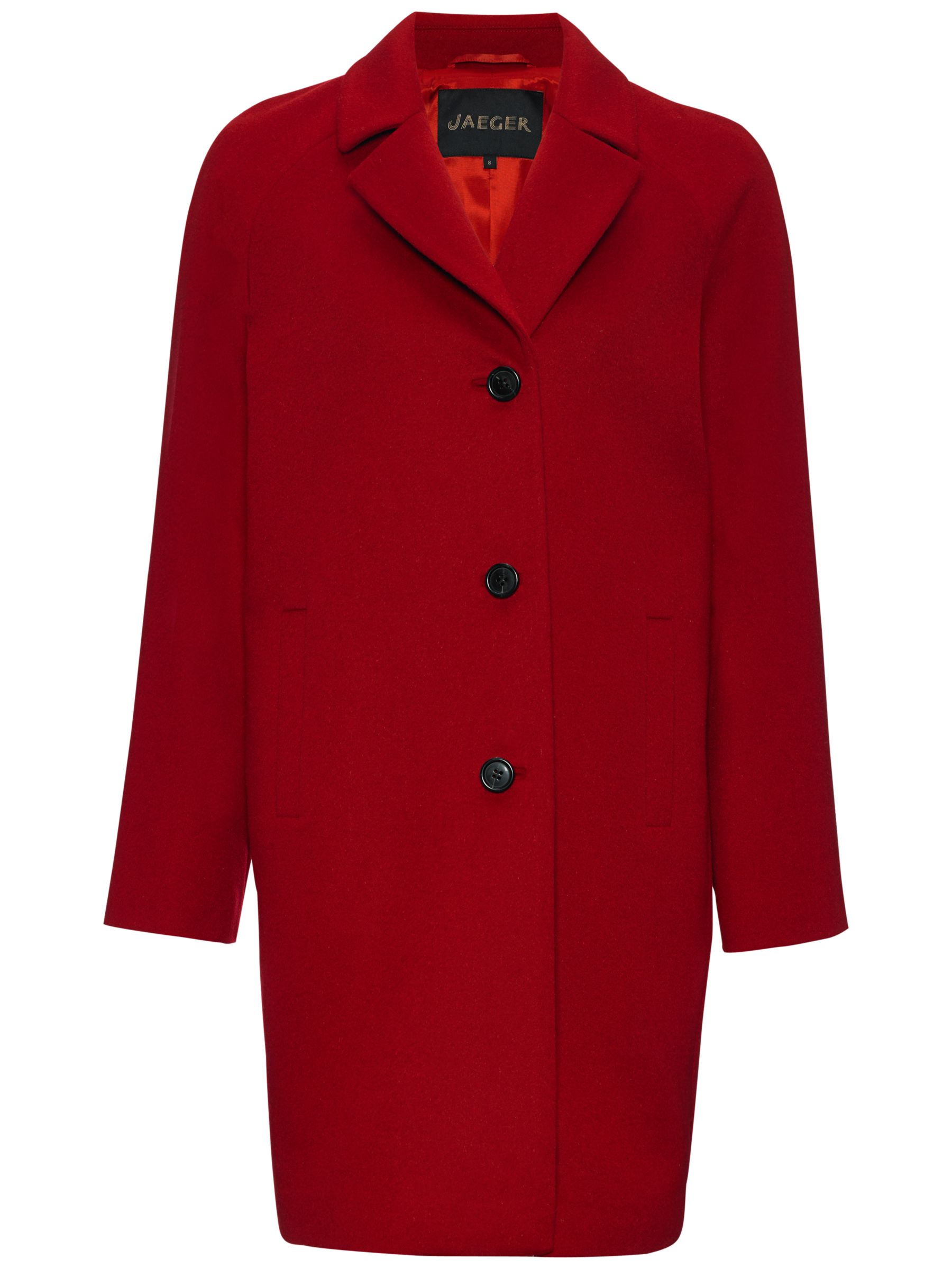 Jaeger Wool Three Button Coat, Red