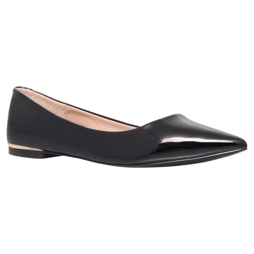 Carvela Minnie Toe Pointed Flat Shoes, Black at John Lewis & Partners