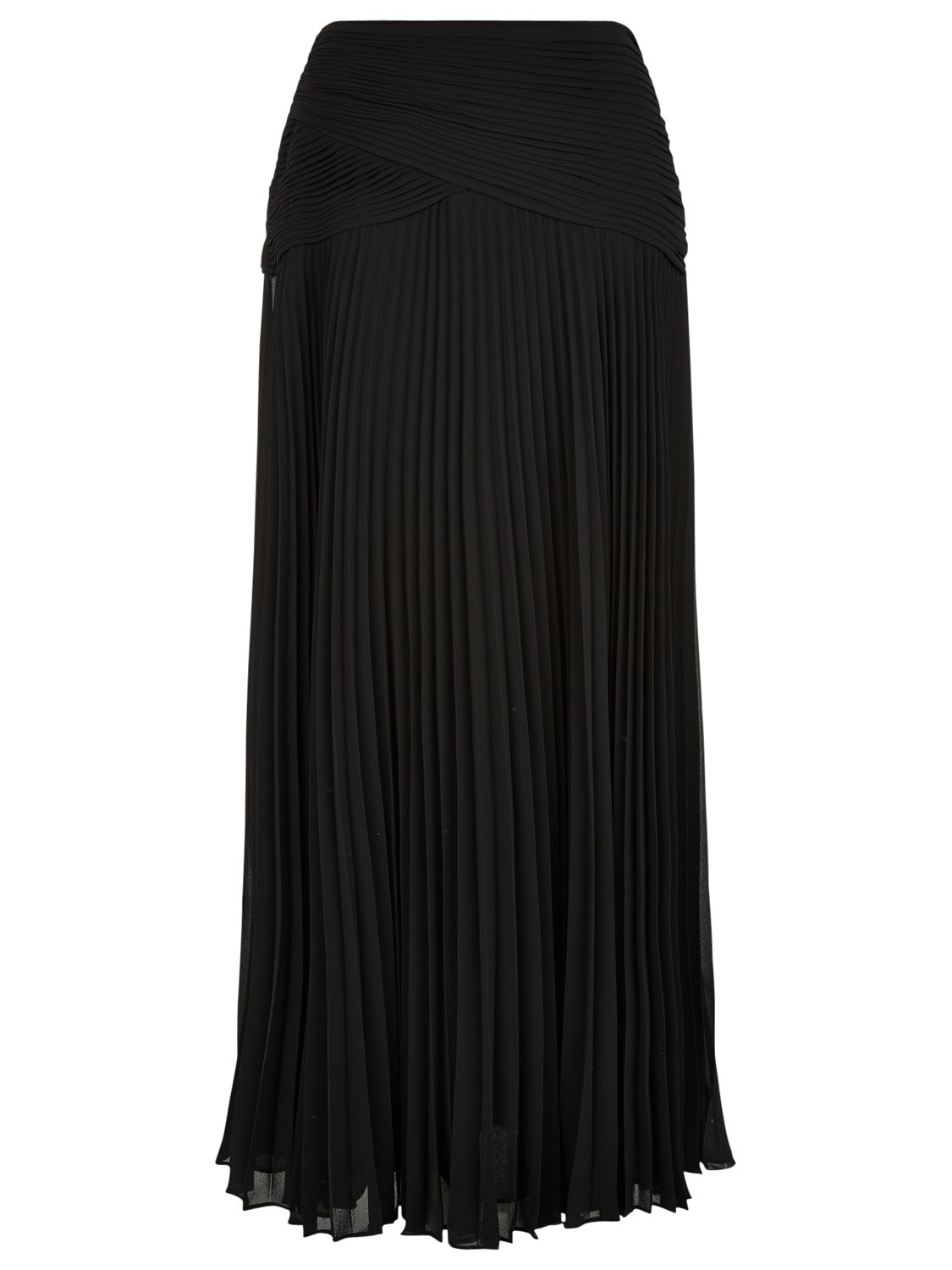 Jacques Vert Pleated Chiffon Maxi Skirt, Black