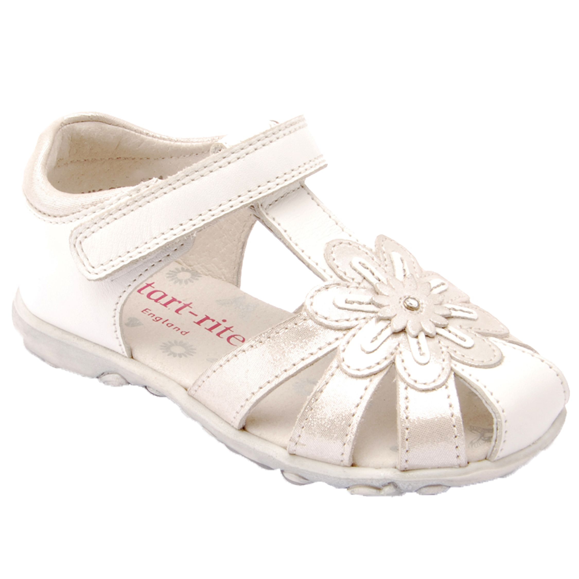 Start-rite Primrose Leather Sandals, White/Silver at John Lewis & Partners