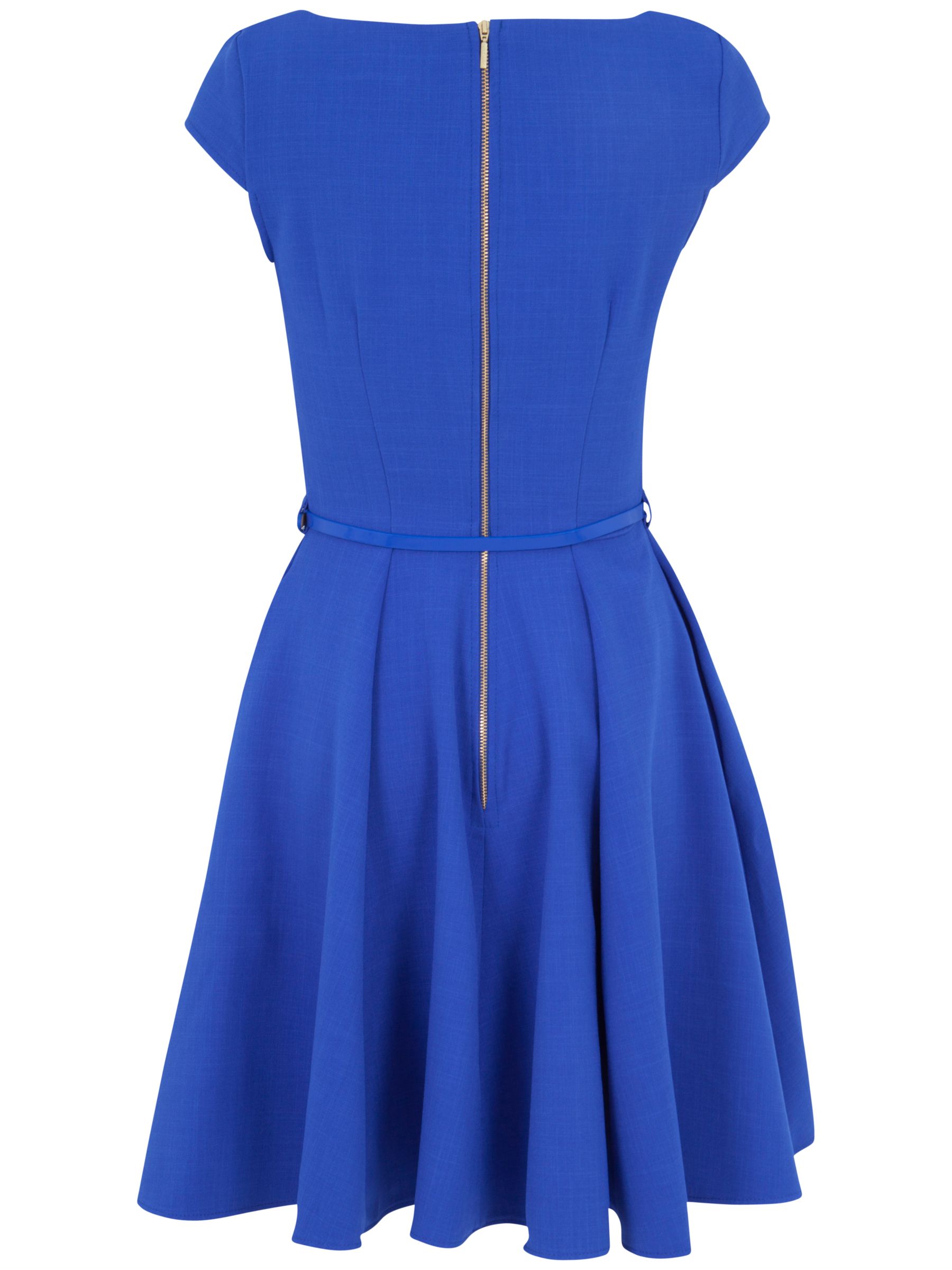 Closet Belted Skater Dress, Blue at John Lewis & Partners