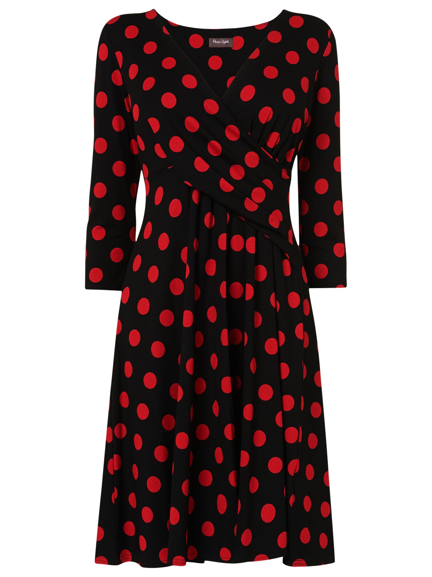 red dress with black dots