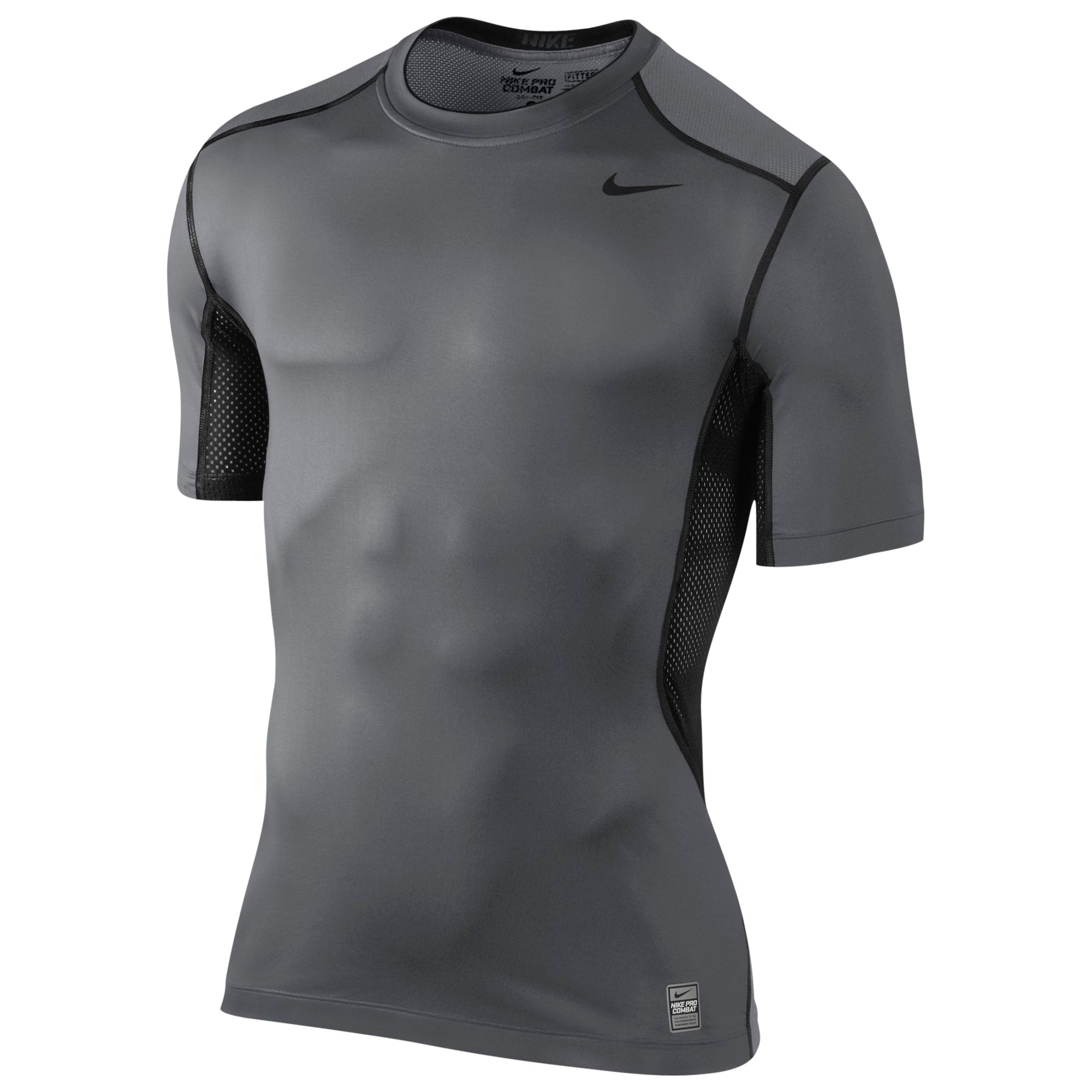 vanavond behang kooi Nike Pro Combat Hypercool Fitted 2.0 T-Shirt, Carbon Heather/Dark Steel